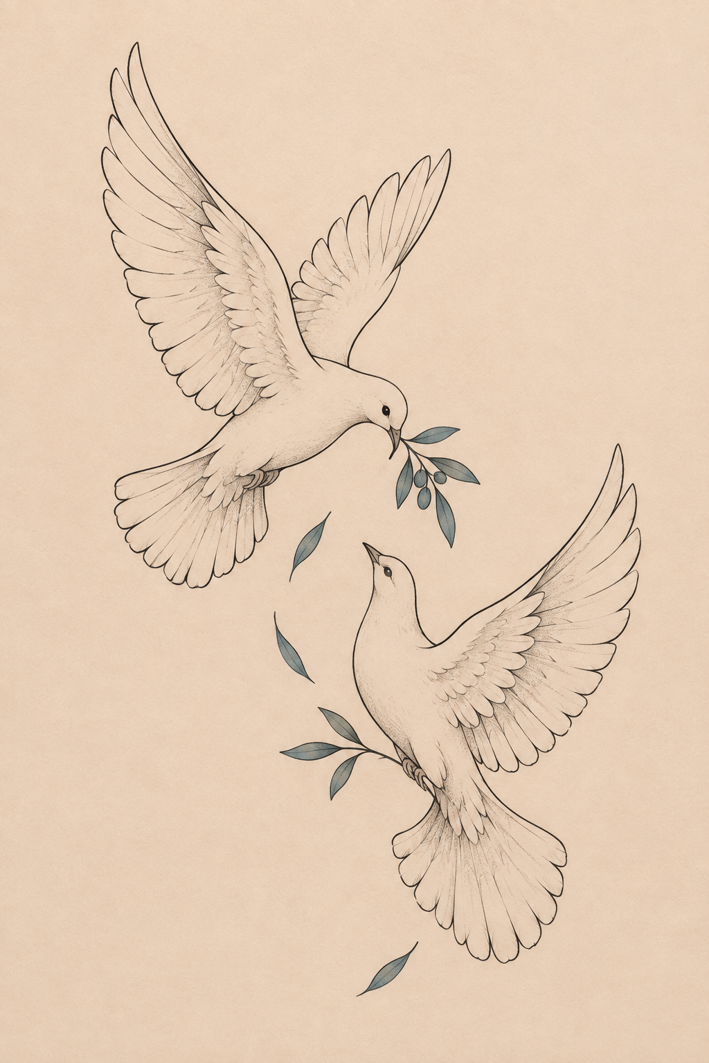 Minimalist Doves: A Symbol of Peace and Friendship