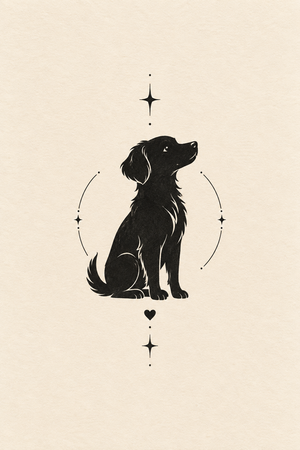 Simple Dog Silhouette small henna tattoos concept
