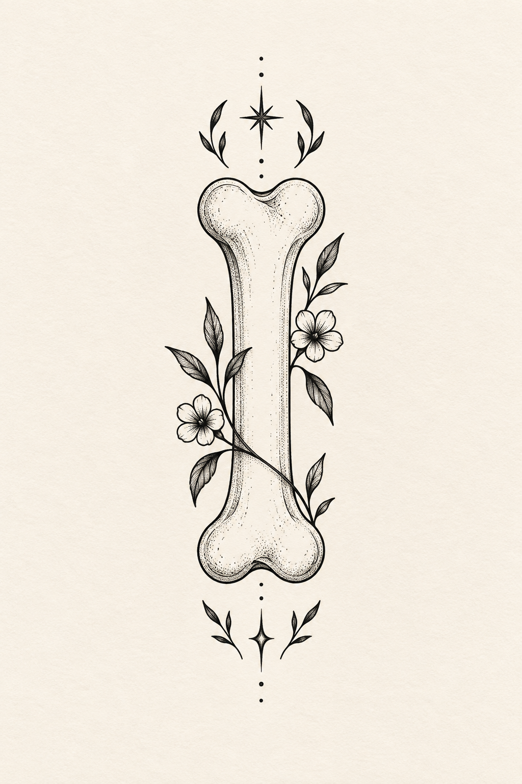 Dog Bone with a Name small henna tattoos concept