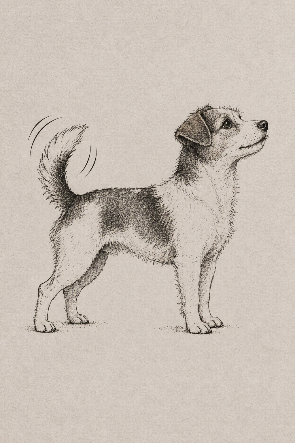 Dog Tail Wagging small henna tattoos concept