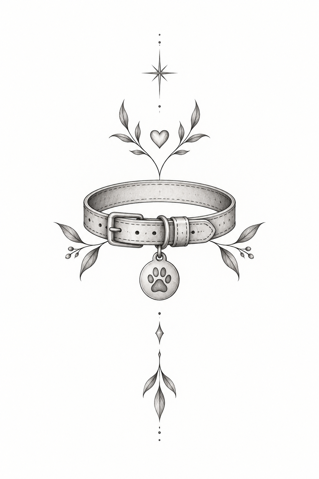 Minimalist Dog Collar small henna tattoos concept