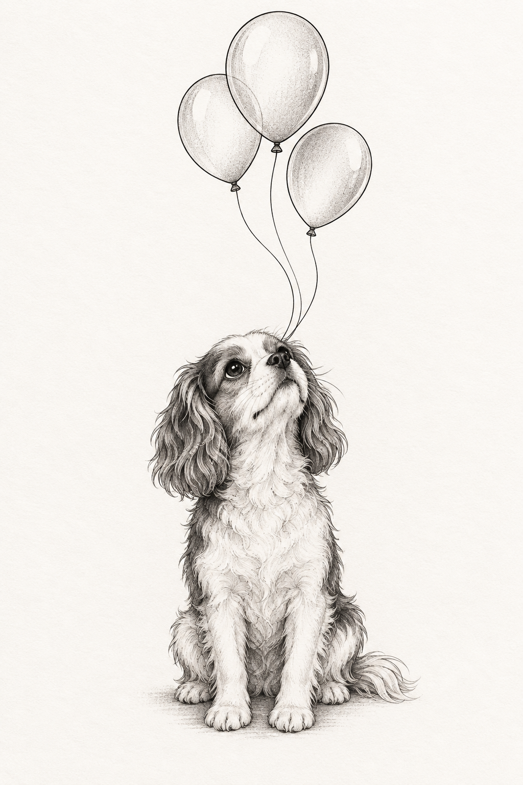 Dog with Floating Balloons small henna tattoos concept