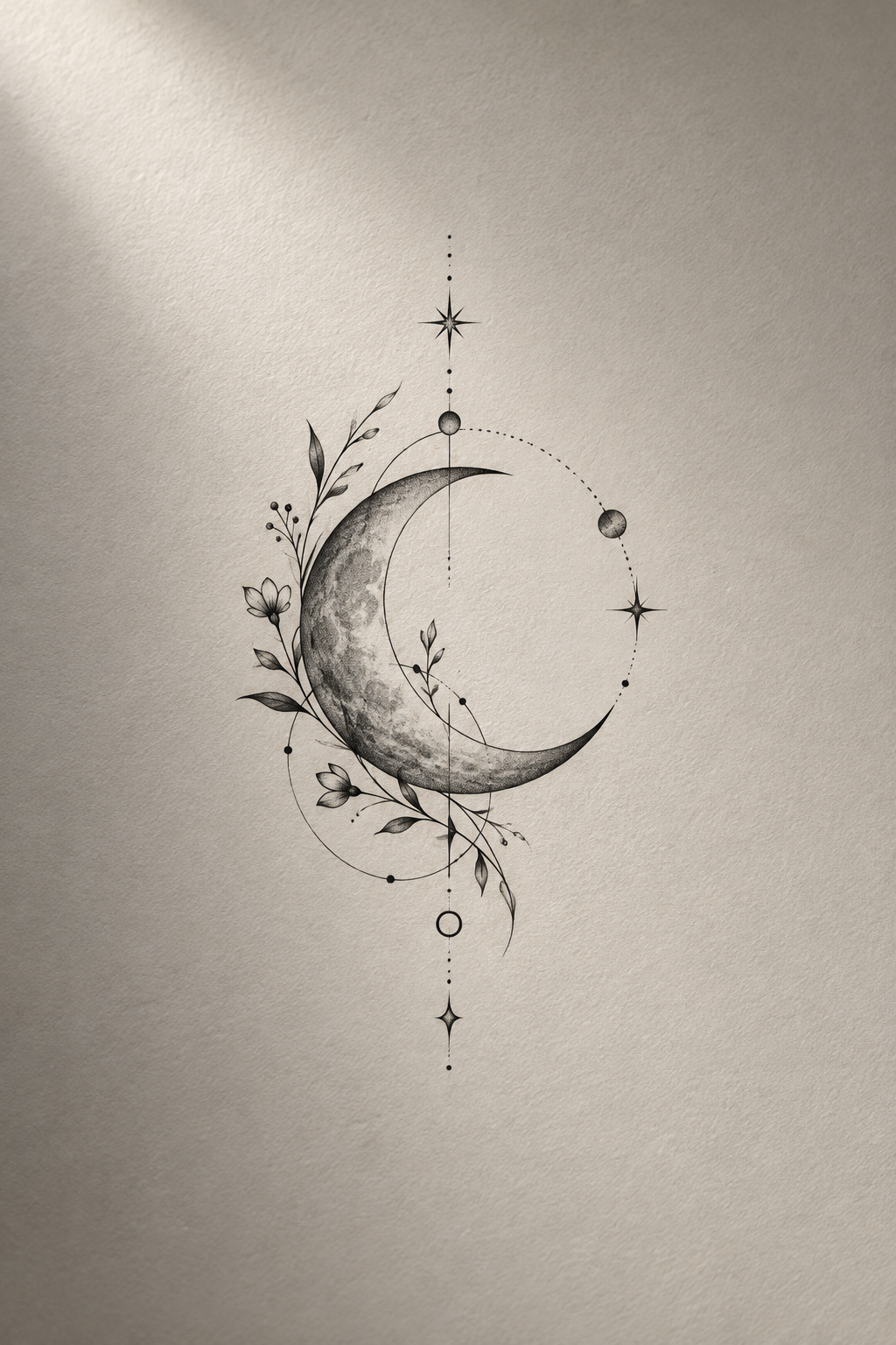 Waning moon small moon tattoo idea
