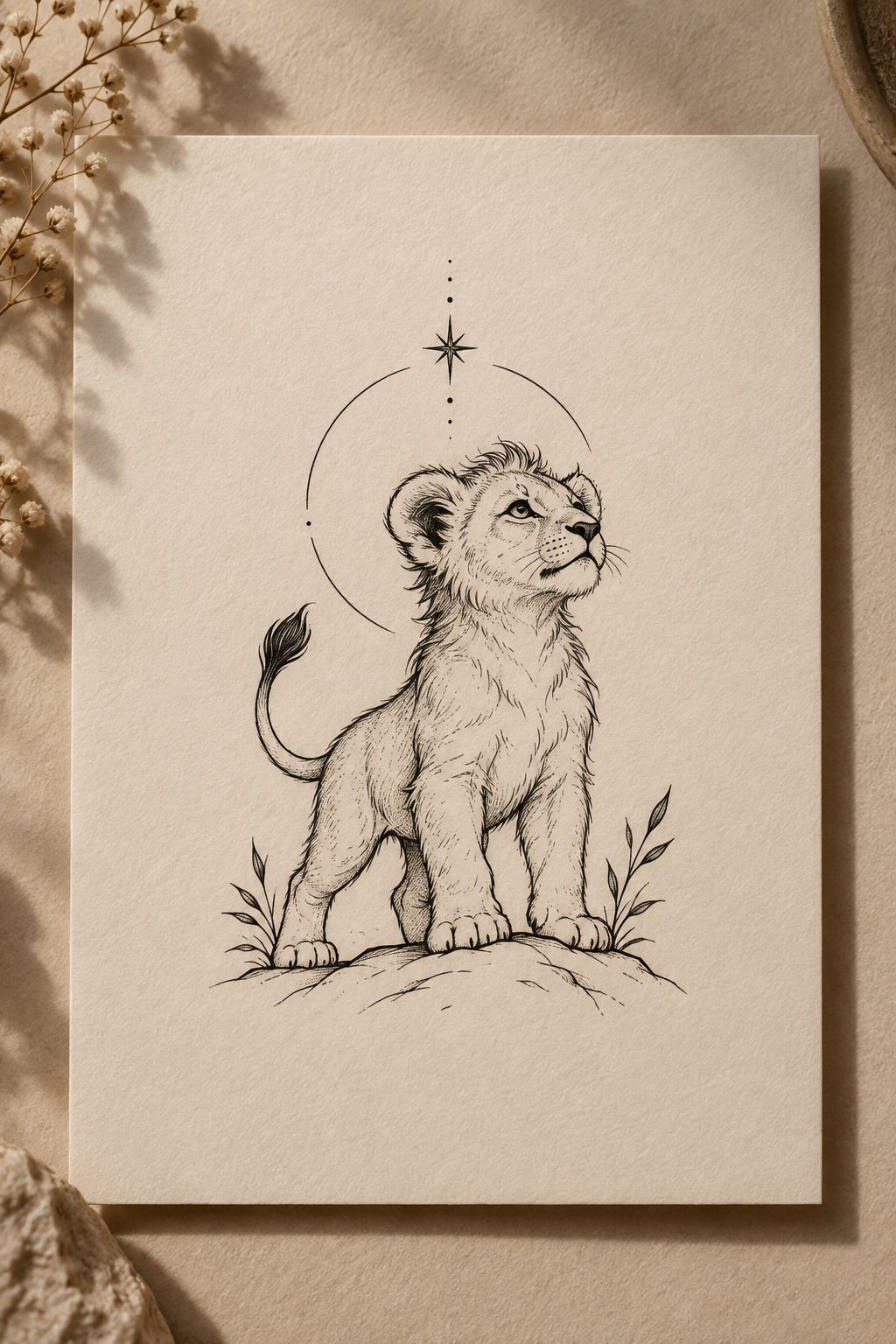 small tattoos for men: brave lion tattoo idea