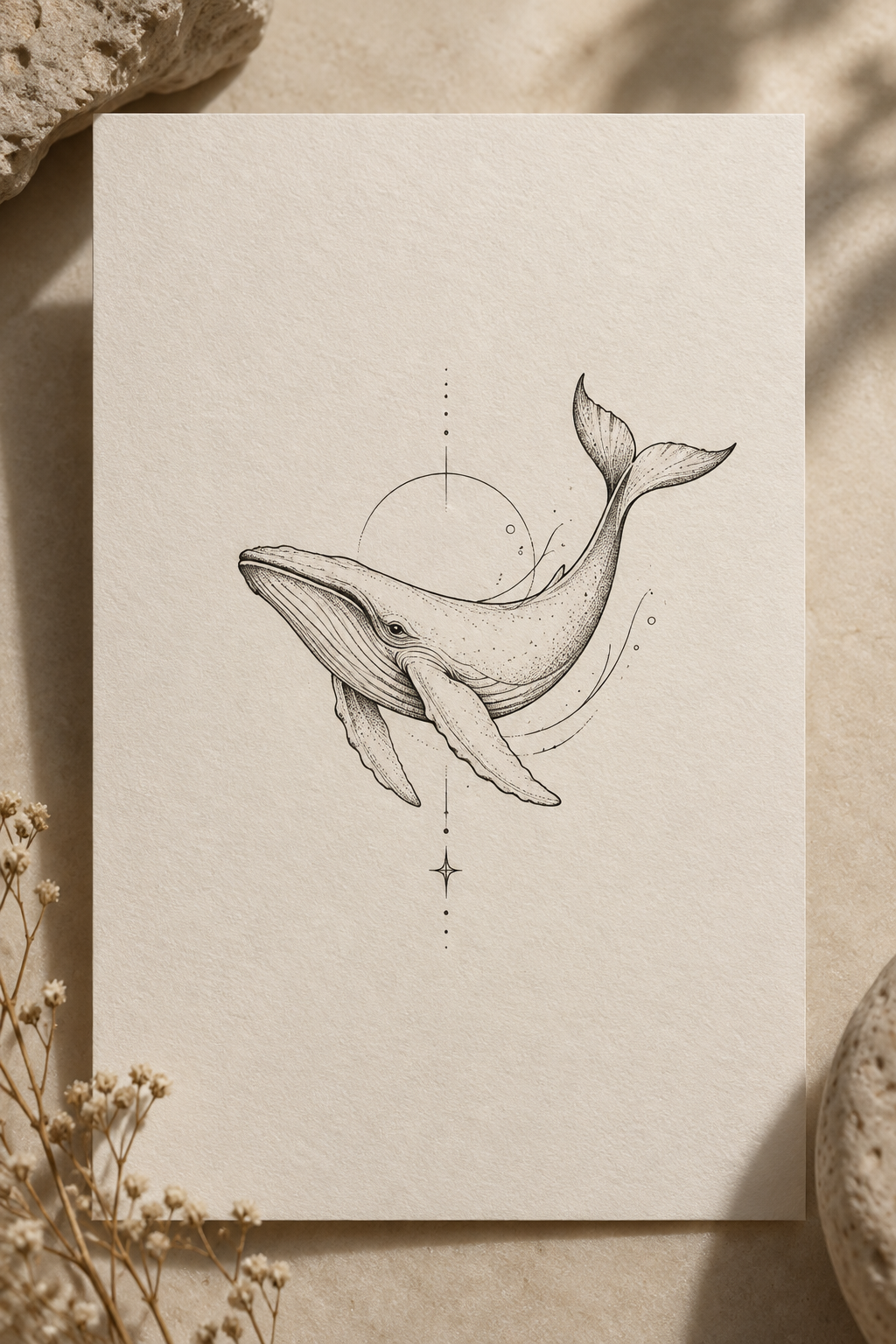 small tattoos for men: elegant whale tattoo idea
