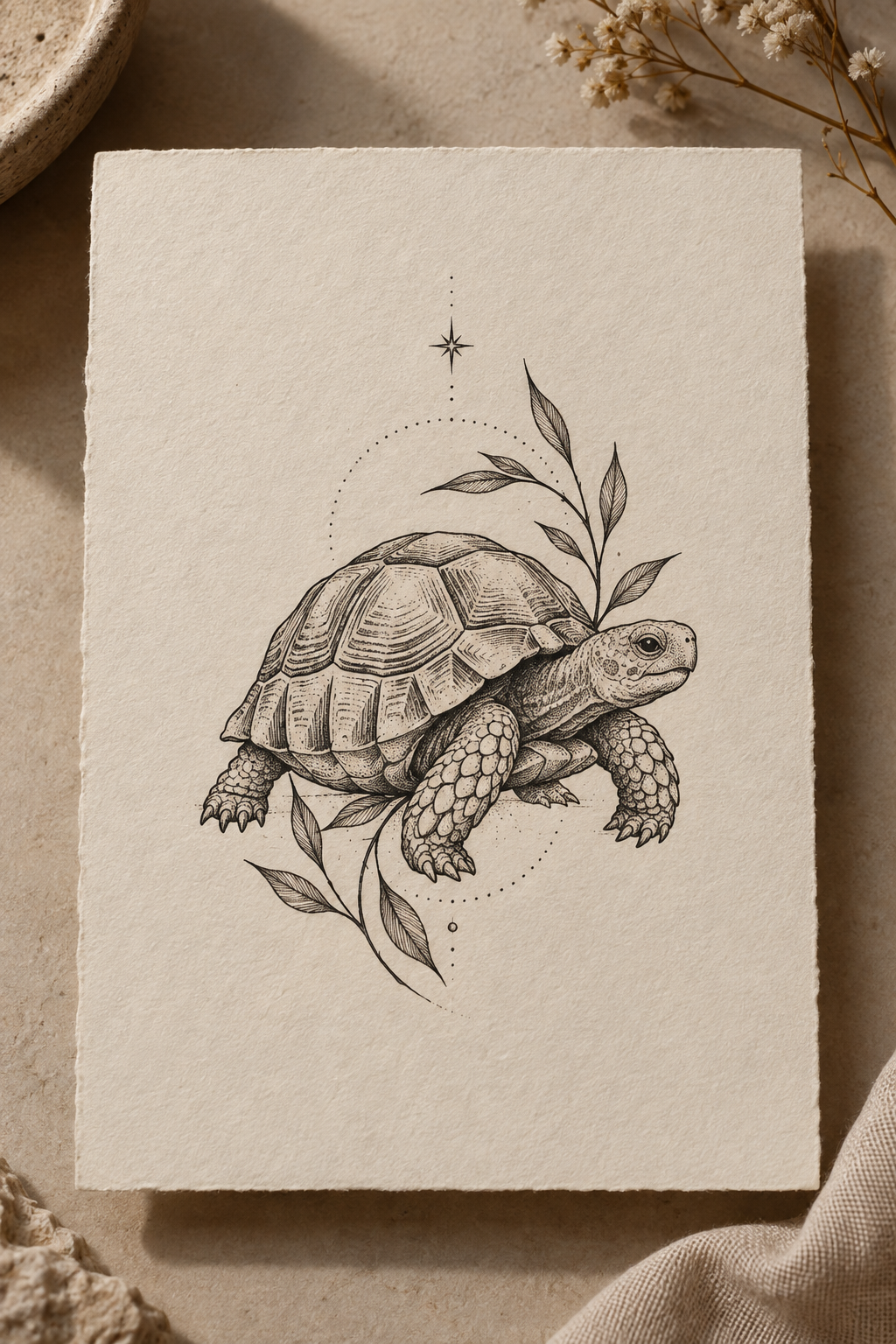 small tattoos for men: timeless tortoise tattoo idea