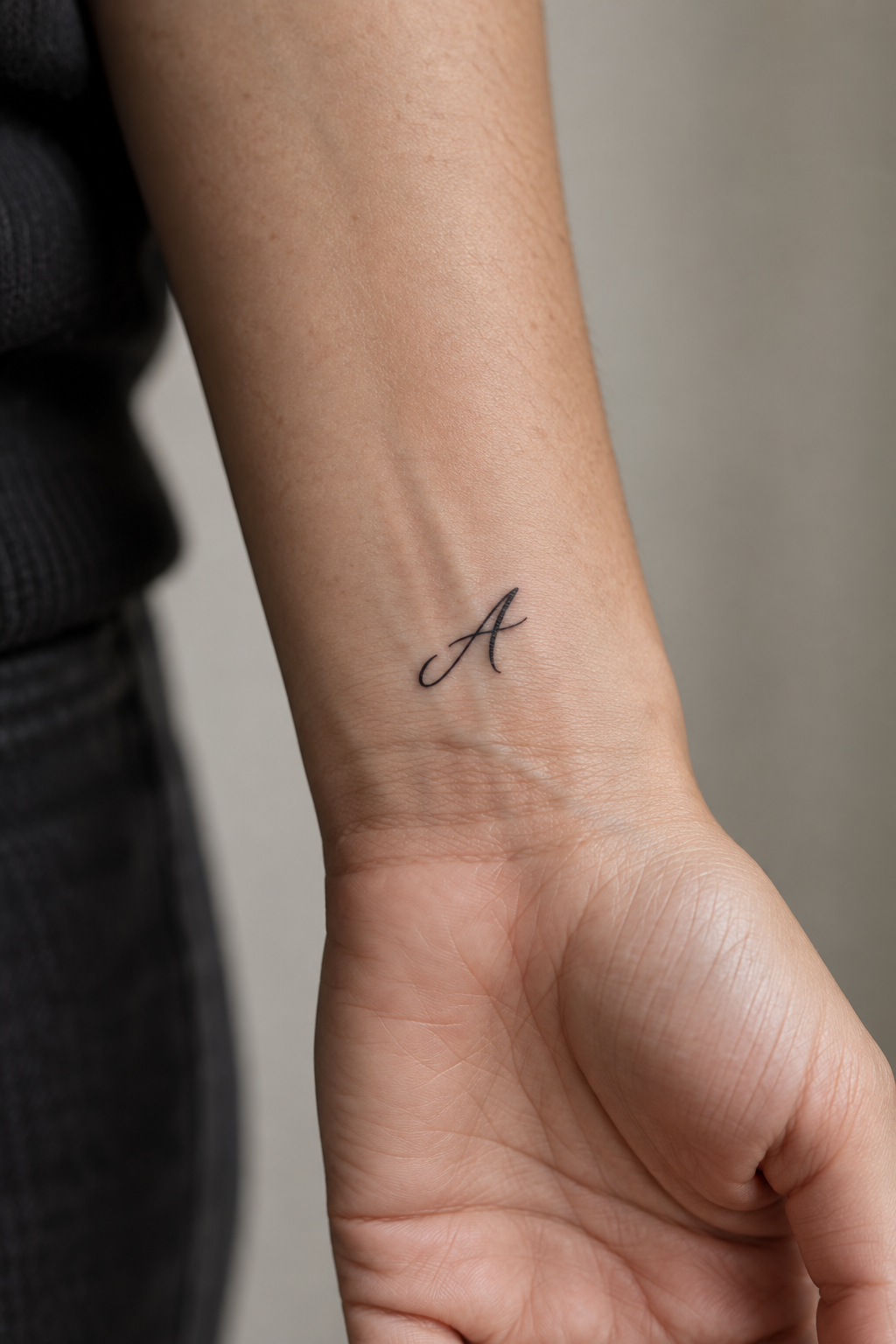 Initial Lettering small wrist tattoo idea