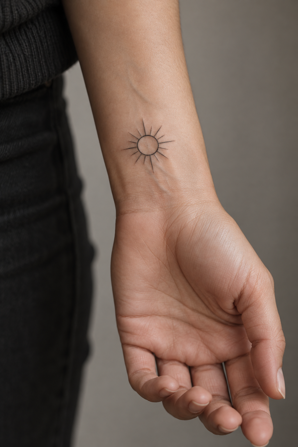 Small Sun small wrist tattoo idea