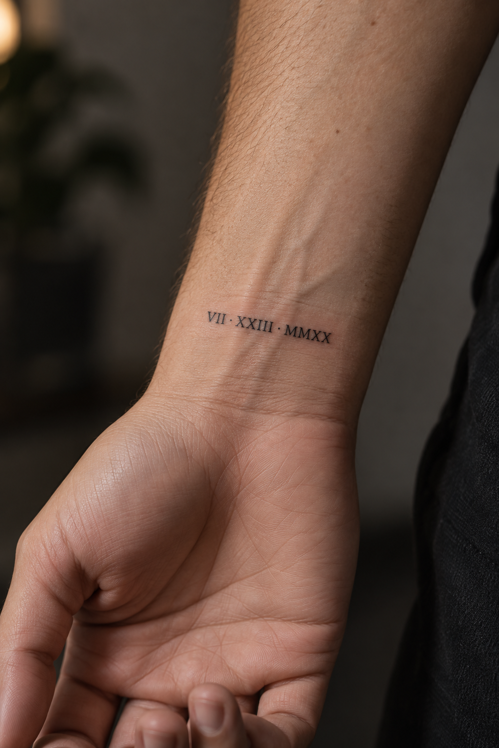Roman Numeral small wrist tattoo idea