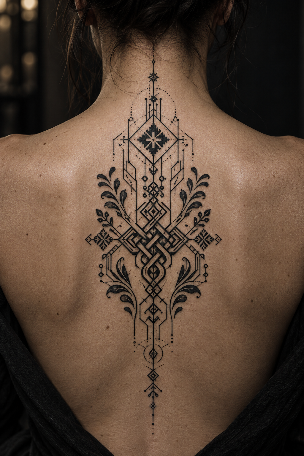 Geometric cyber knot cyber folk tattoo designs