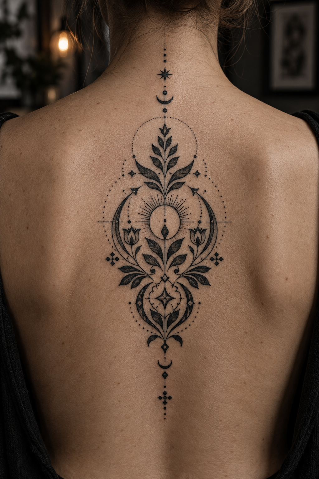 Negative-space emblem cyber folk tattoo designs