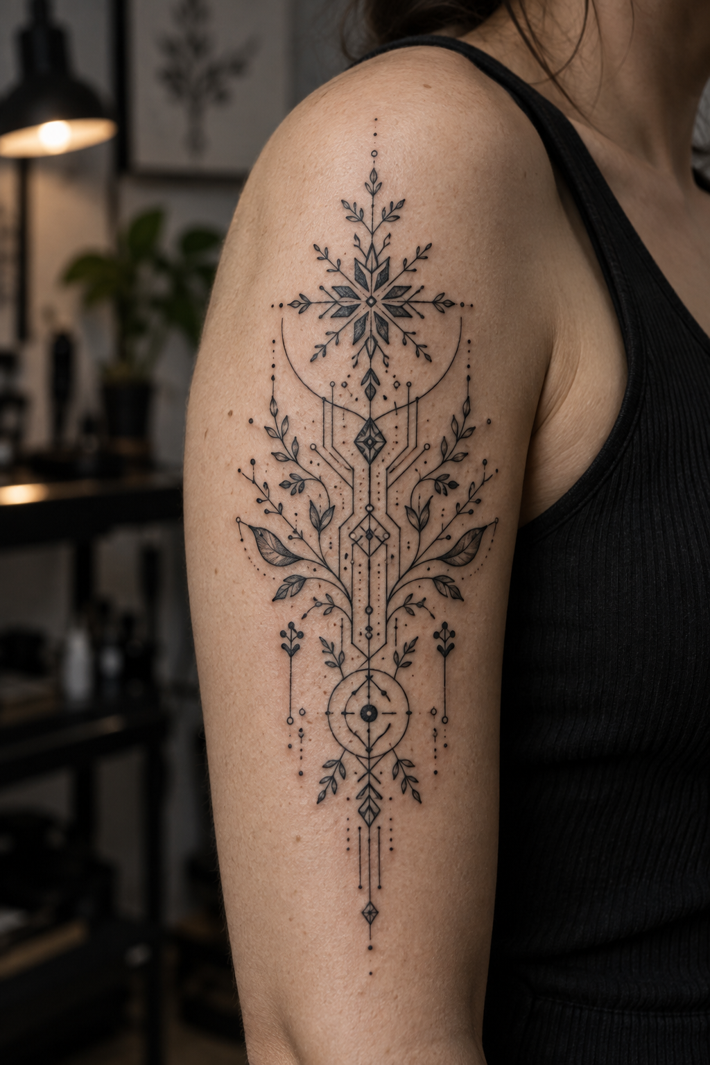 Fine-line folk mark cyber folk tattoo designs