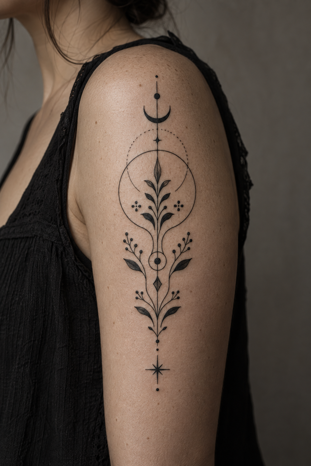 Minimal techno sigil cyber folk tattoo designs