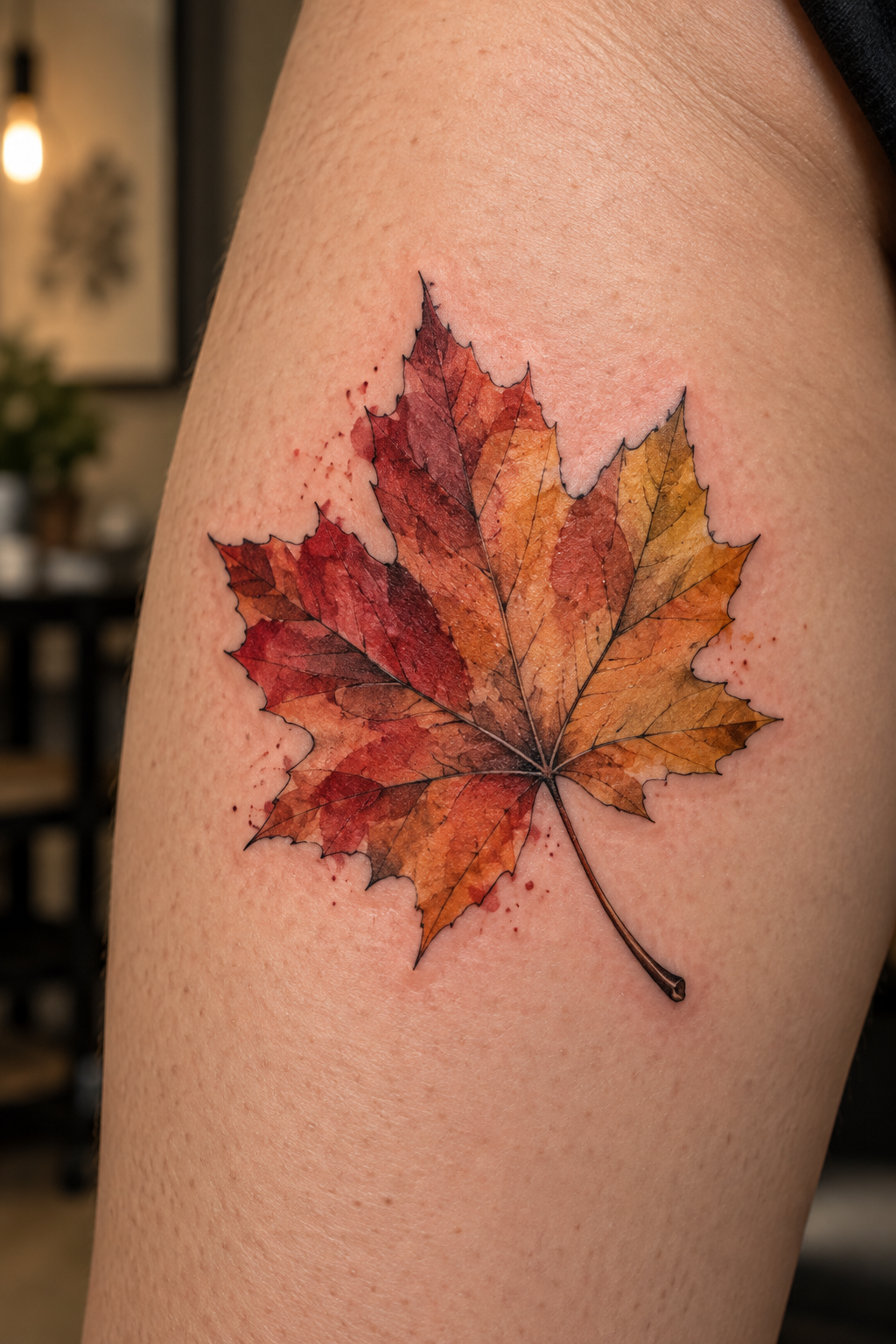 Watercolor Maple Leaf maple leaf tattoo idea