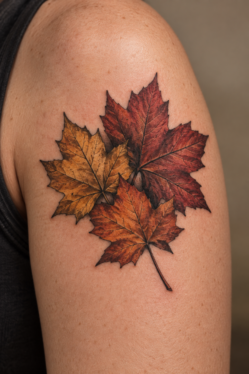 Maple Leaf Cluster maple leaf tattoo idea