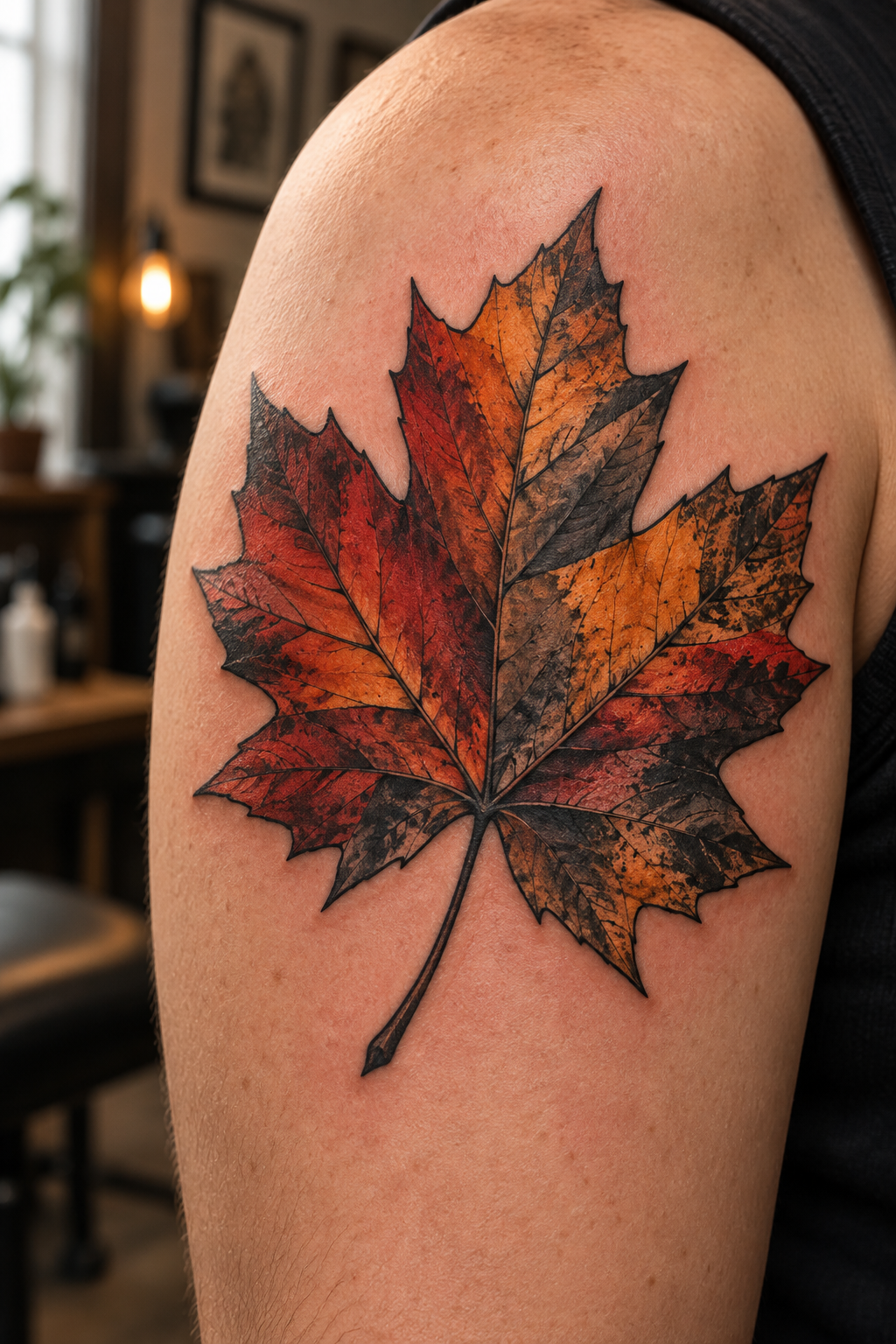 Bold Statement Maple Leaf maple leaf tattoo idea