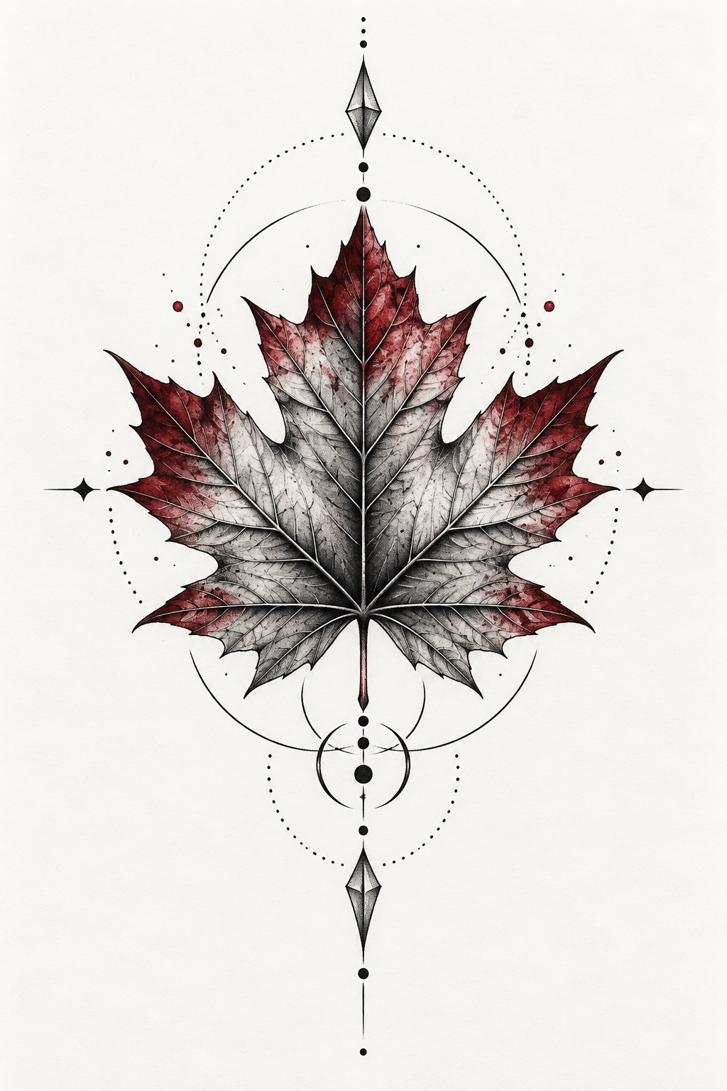 Tiny Ear Leaf maple leaf tattoo idea