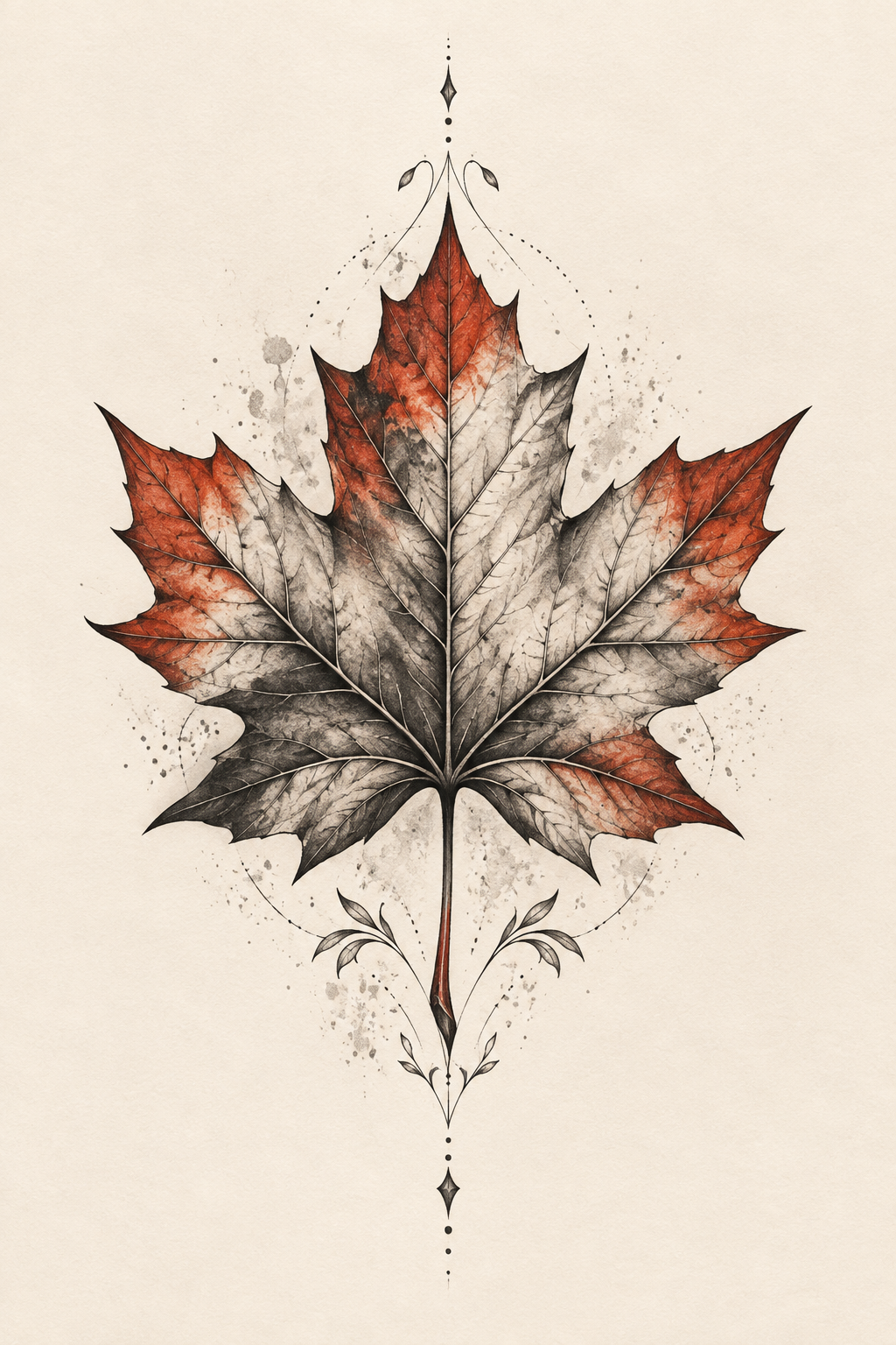 Northern Lights Leaf maple leaf tattoo idea