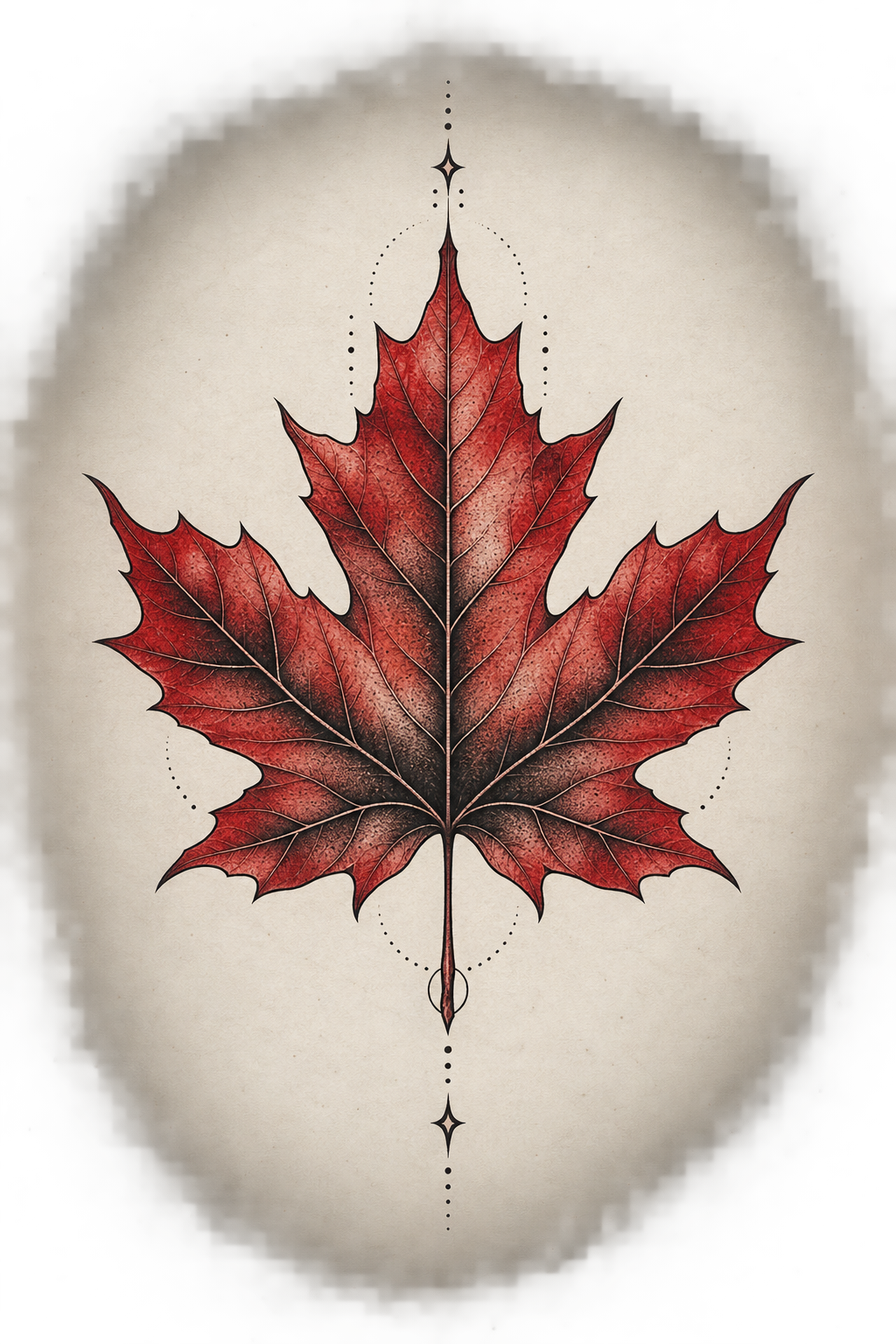 Howling Wolf Leaf maple leaf tattoo idea