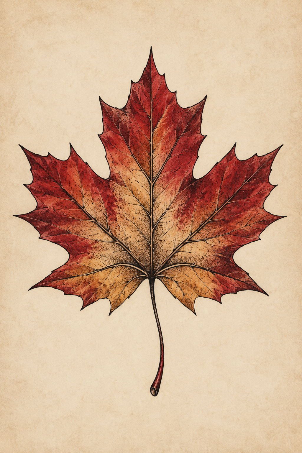 Layered Autumn Cluster maple leaf tattoo idea
