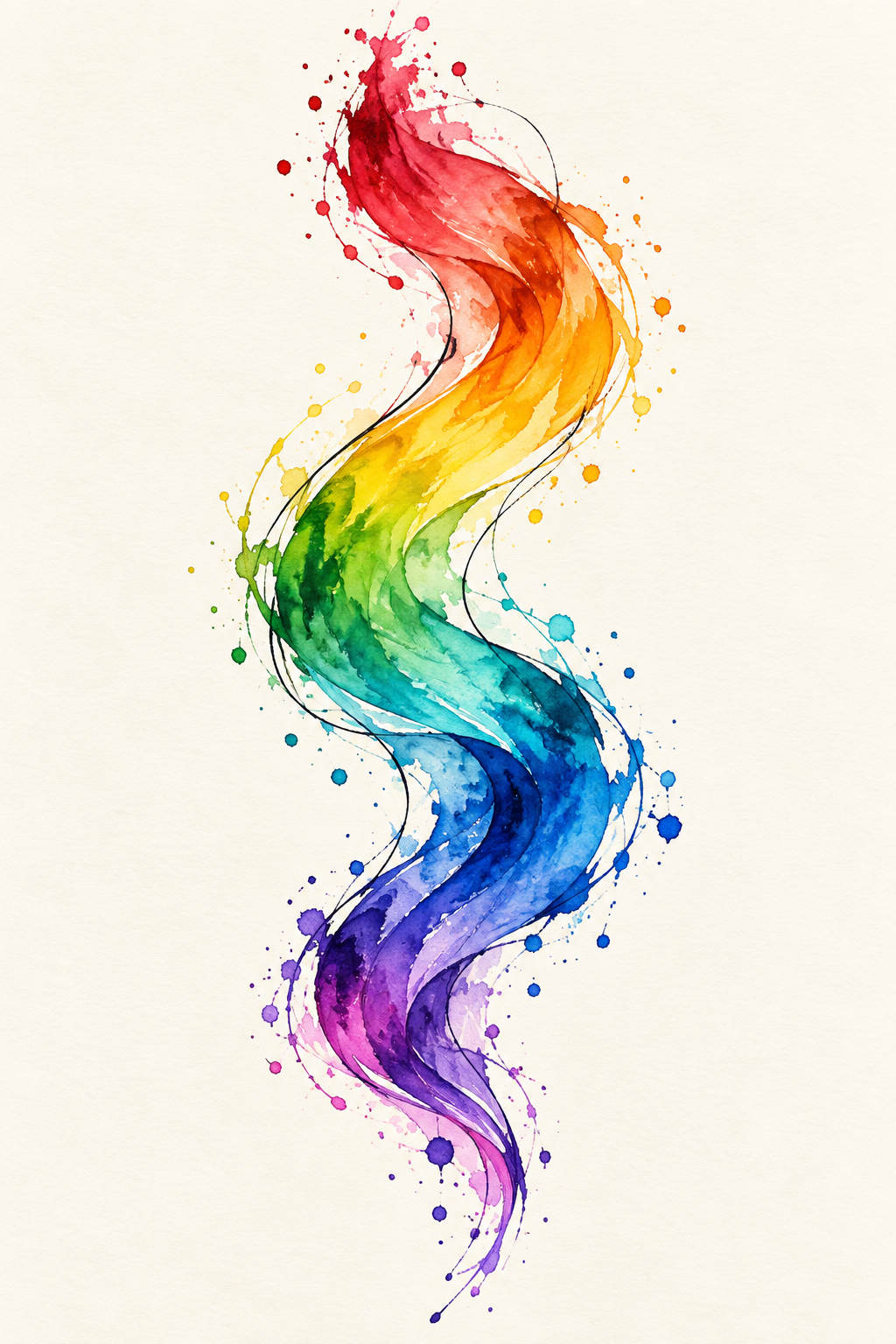 Rainbow Brushstroke watercolor tattoo idea