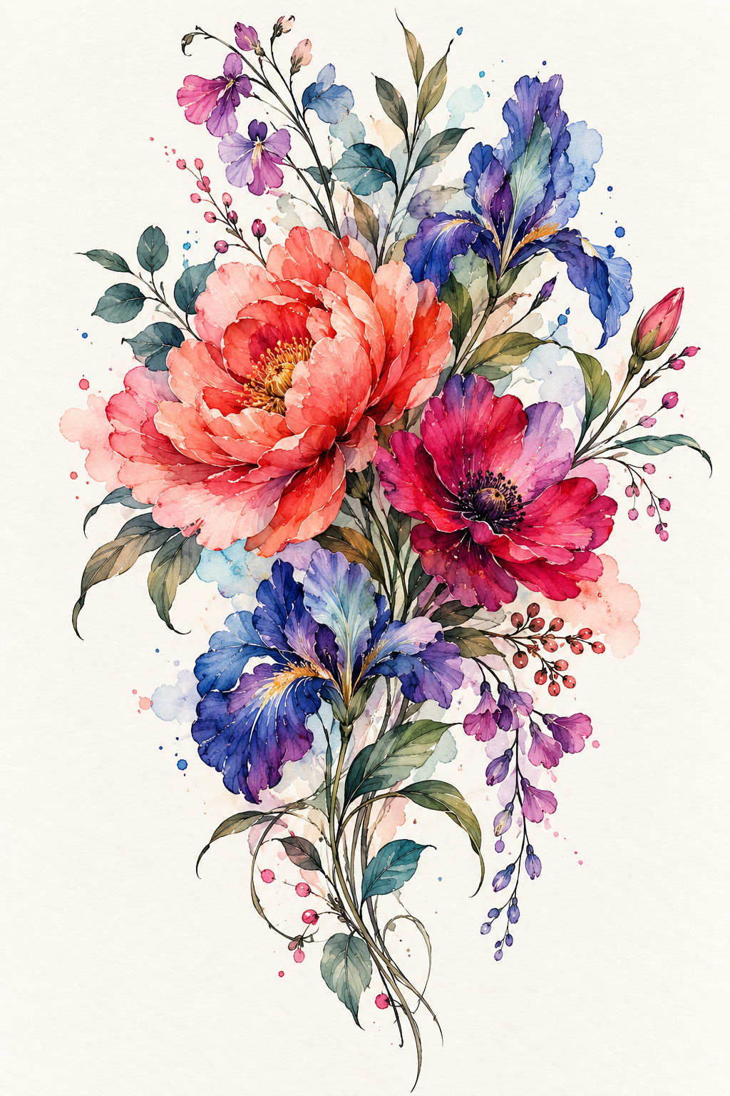 Watercolor Floral Bouquet watercolor tattoo idea