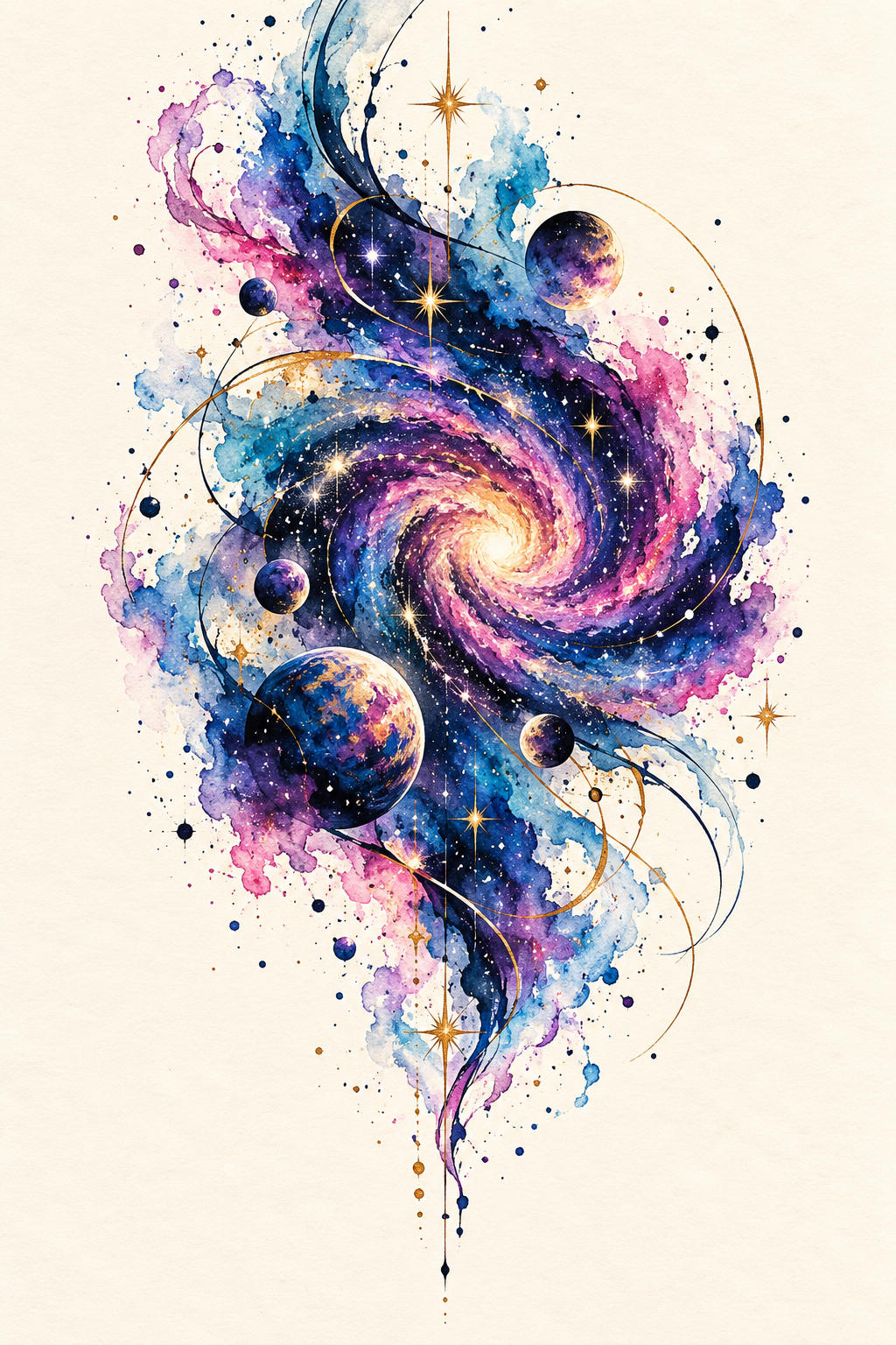 Galaxy Splash watercolor tattoo idea