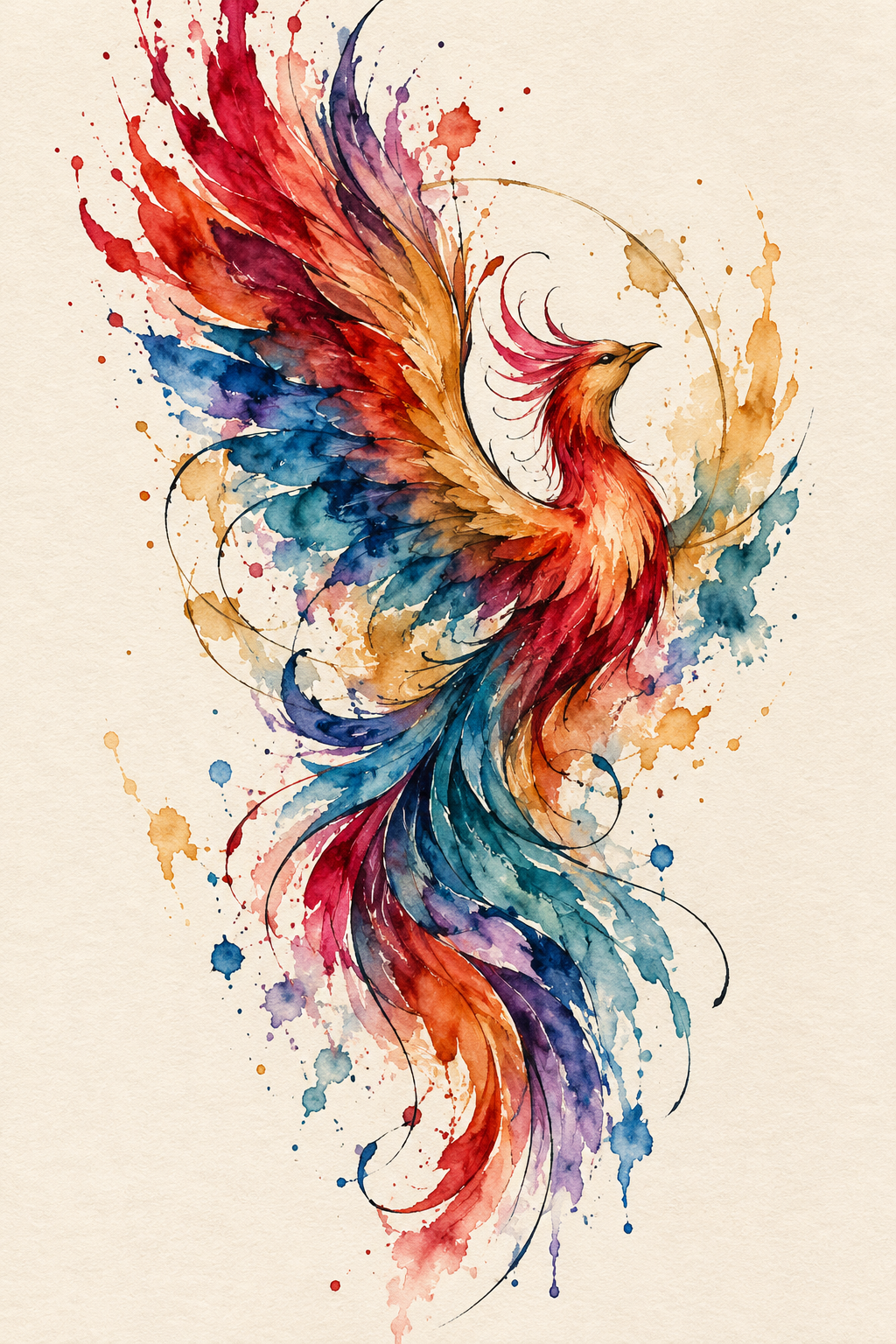 Abstract Color Wash watercolor tattoo idea