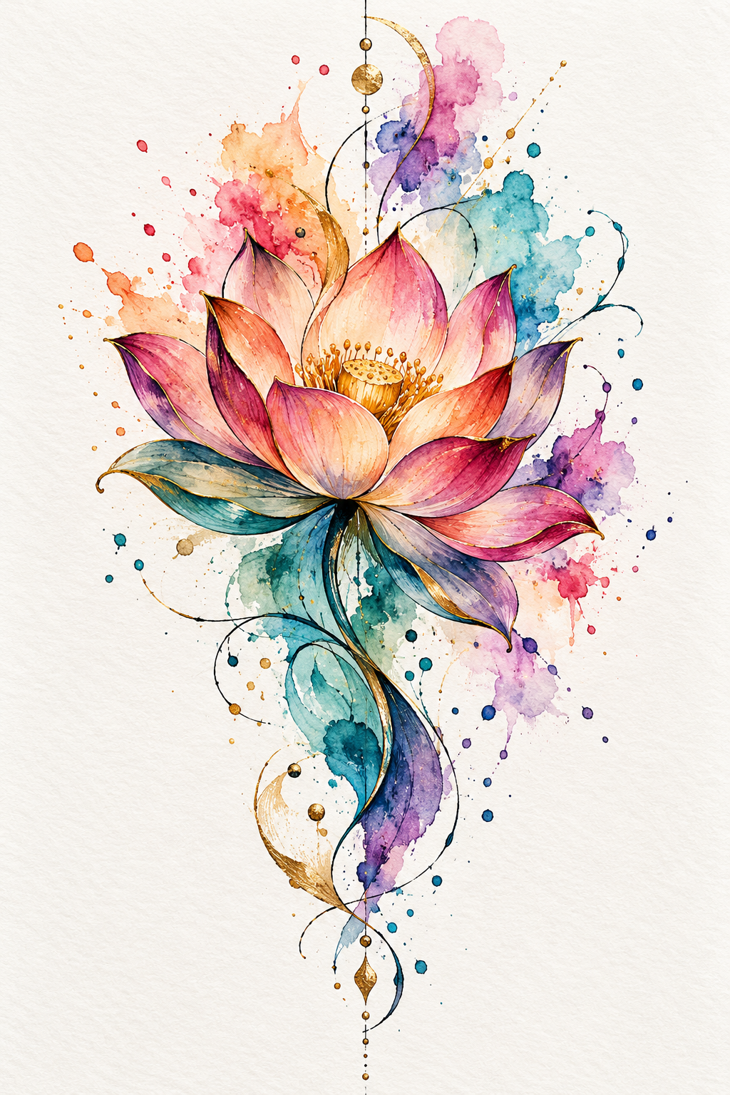 Watercolor Lotus watercolor tattoo idea