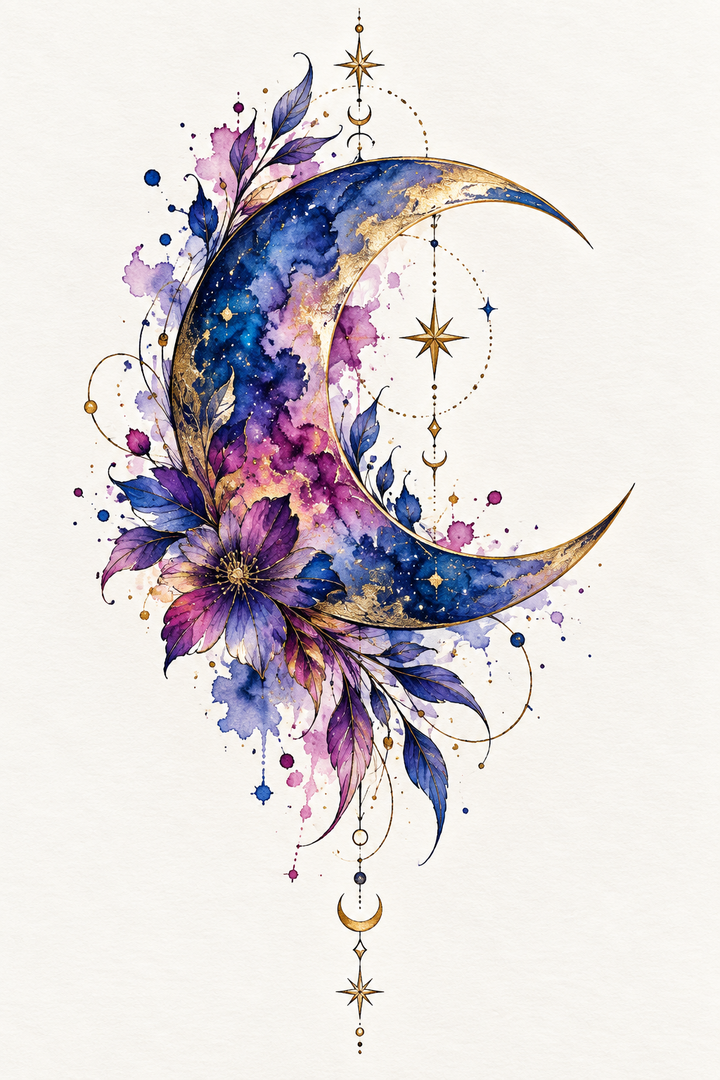 Watercolor Moon watercolor tattoo idea
