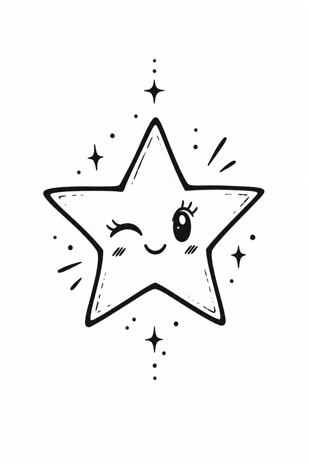 funny small tattoos idea: winking star