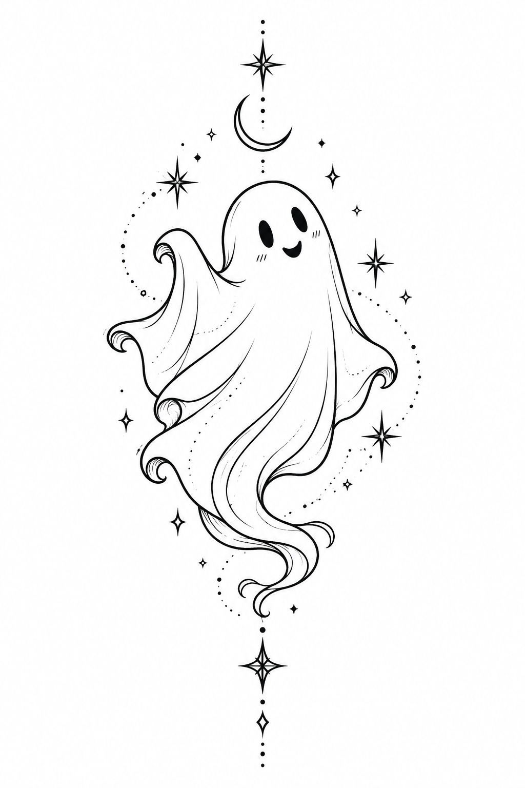 funny small tattoos idea: playful ghost