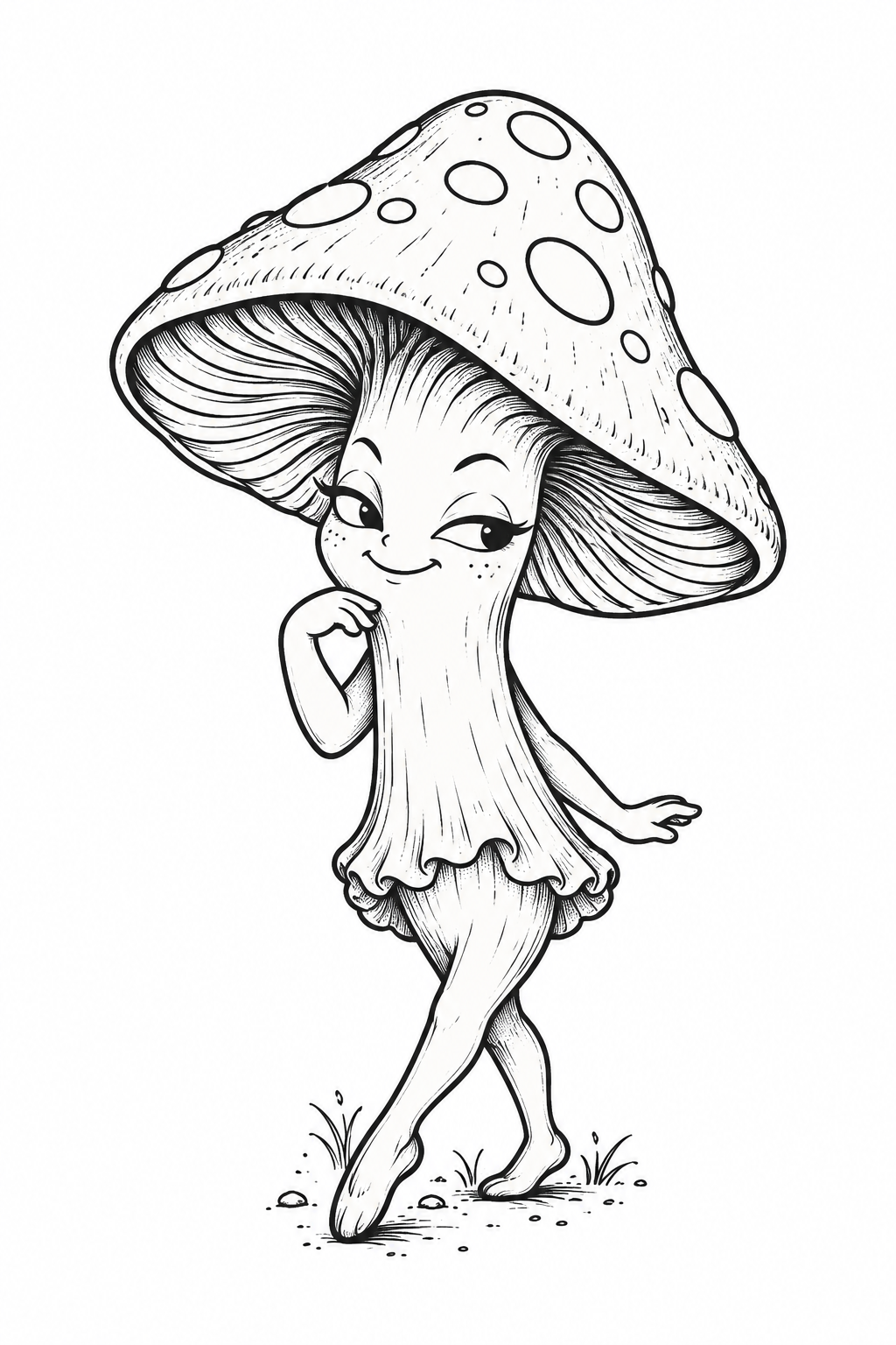funny small tattoos idea: cheeky mushroom