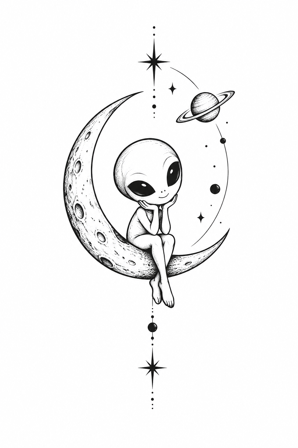 funny small tattoos idea: little alien