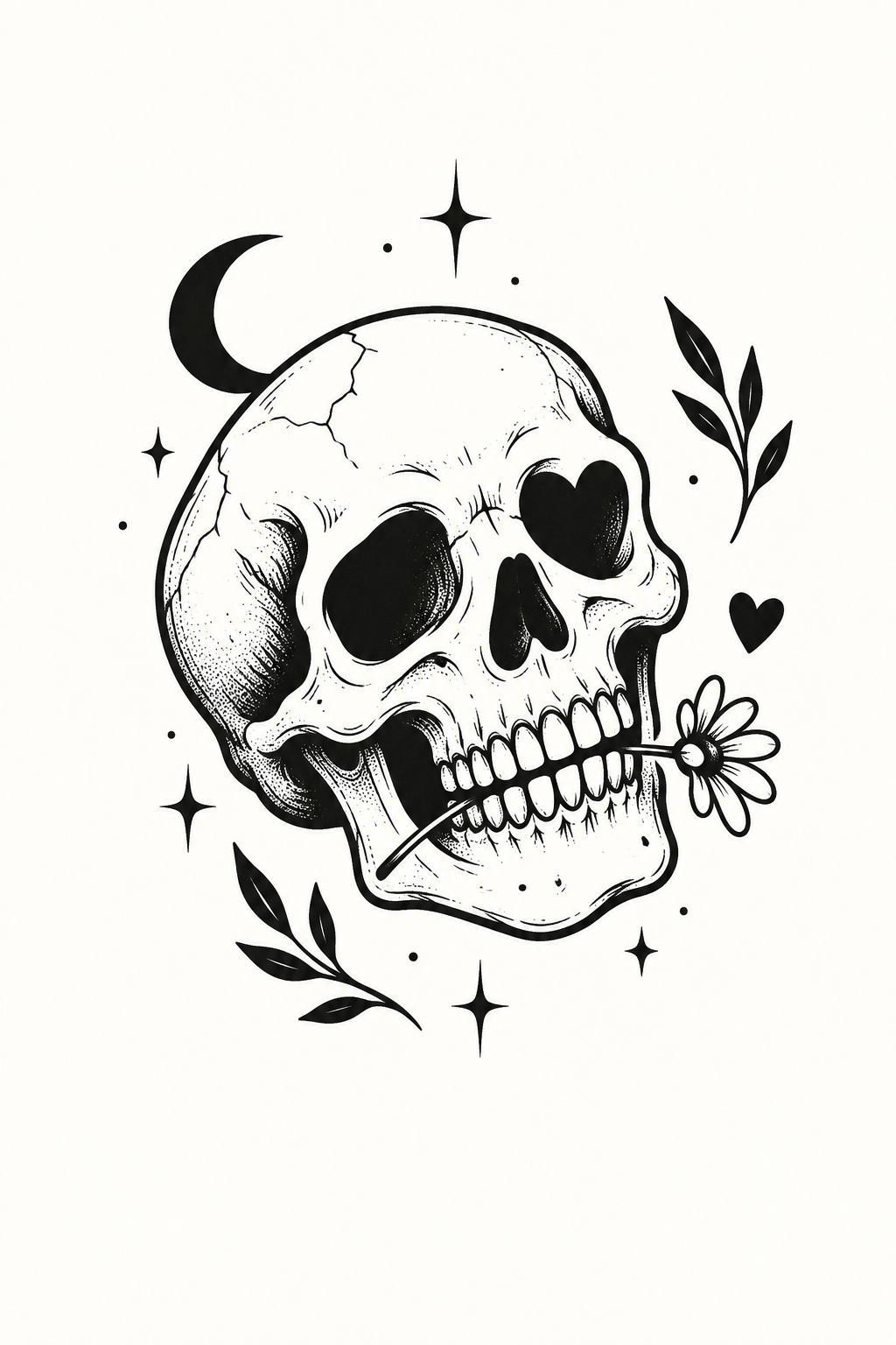 funny small tattoos idea: playful skull
