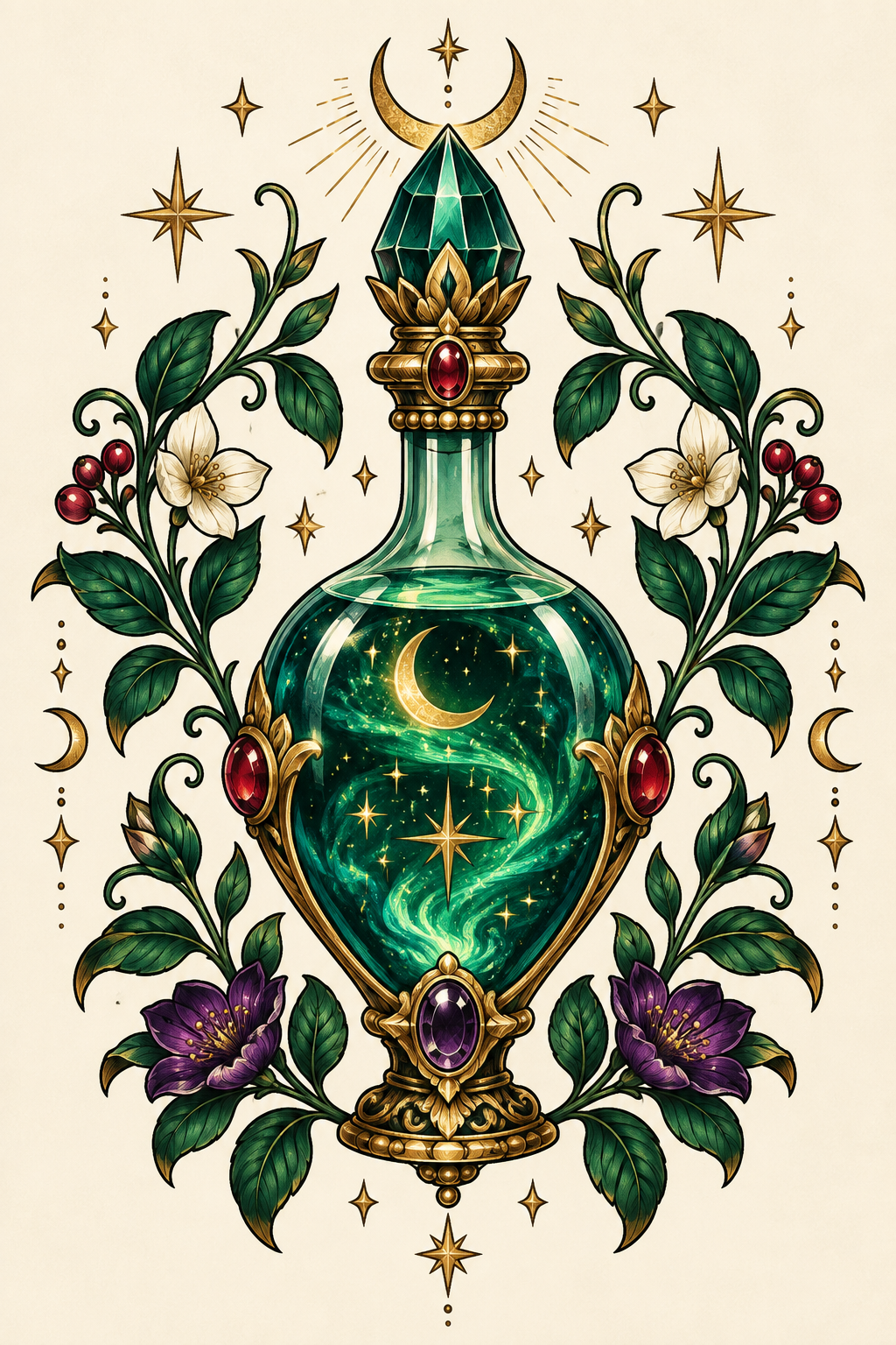 Classic corked vial potion bottle tattoo ideas