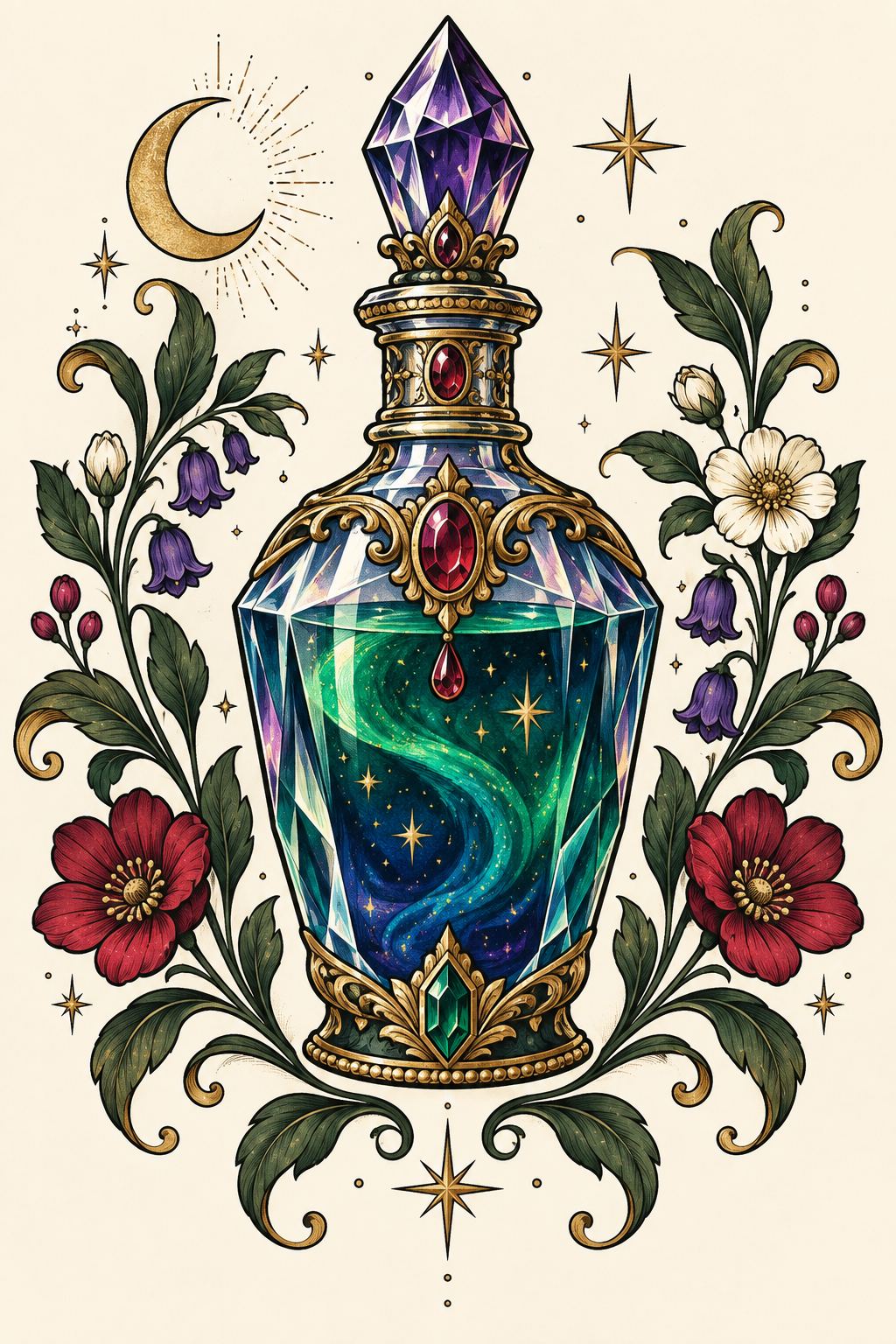 Moonlit potion potion bottle tattoo ideas