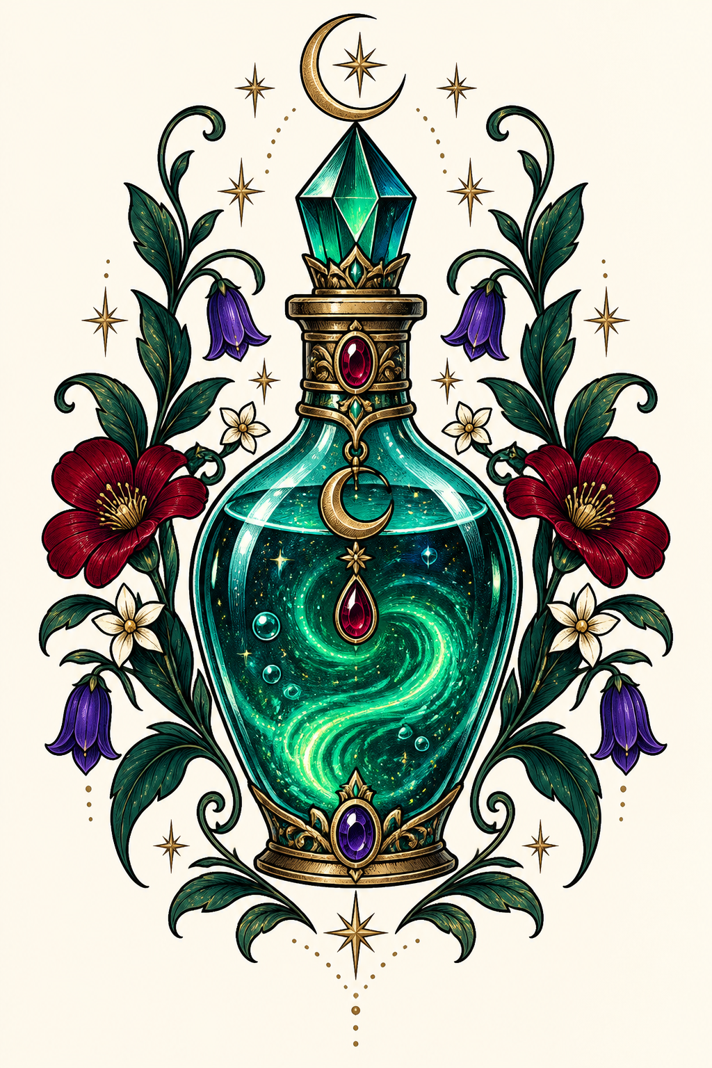 Tiny travel vial potion bottle tattoo ideas