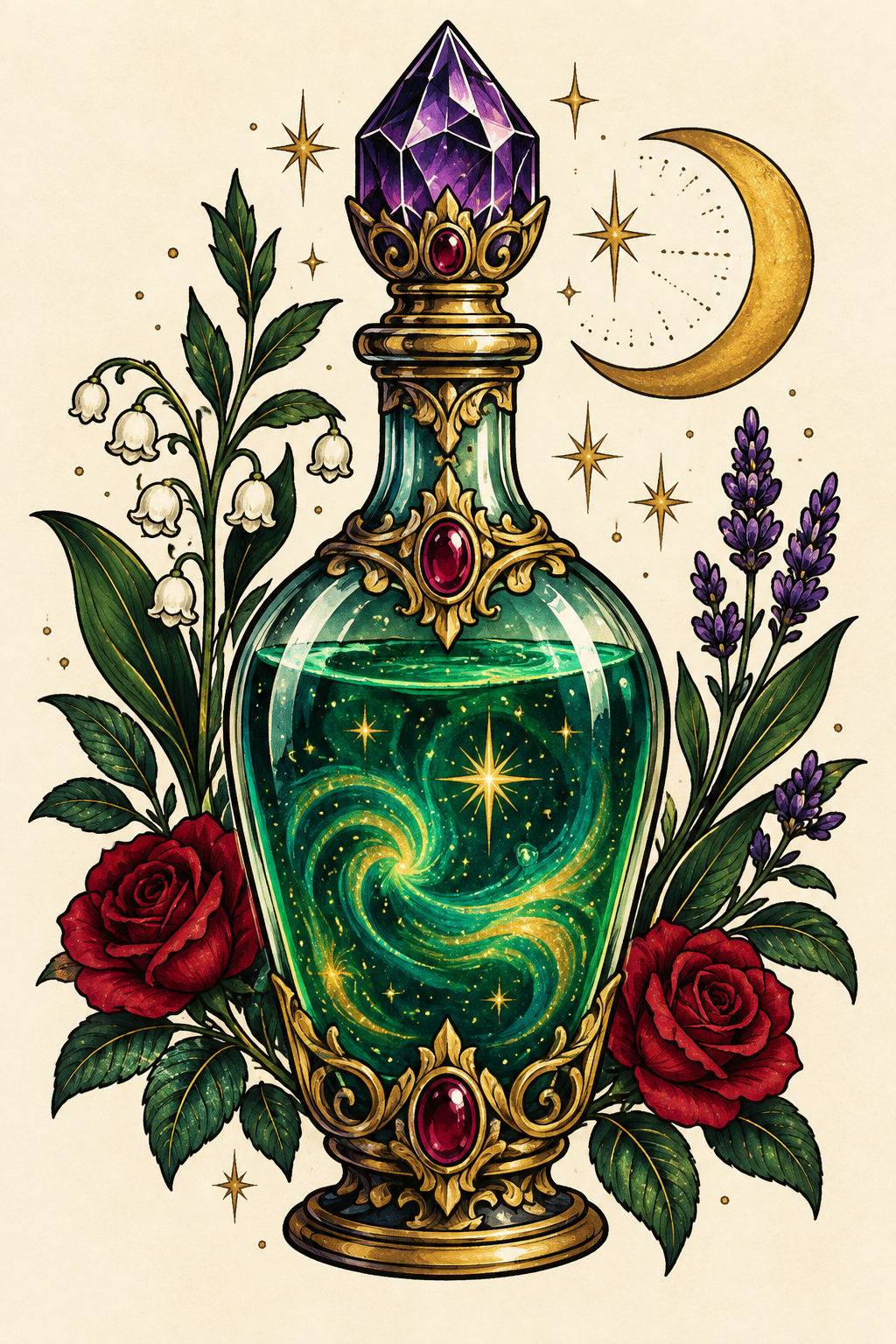 Heart-shaped bottle potion bottle tattoo ideas