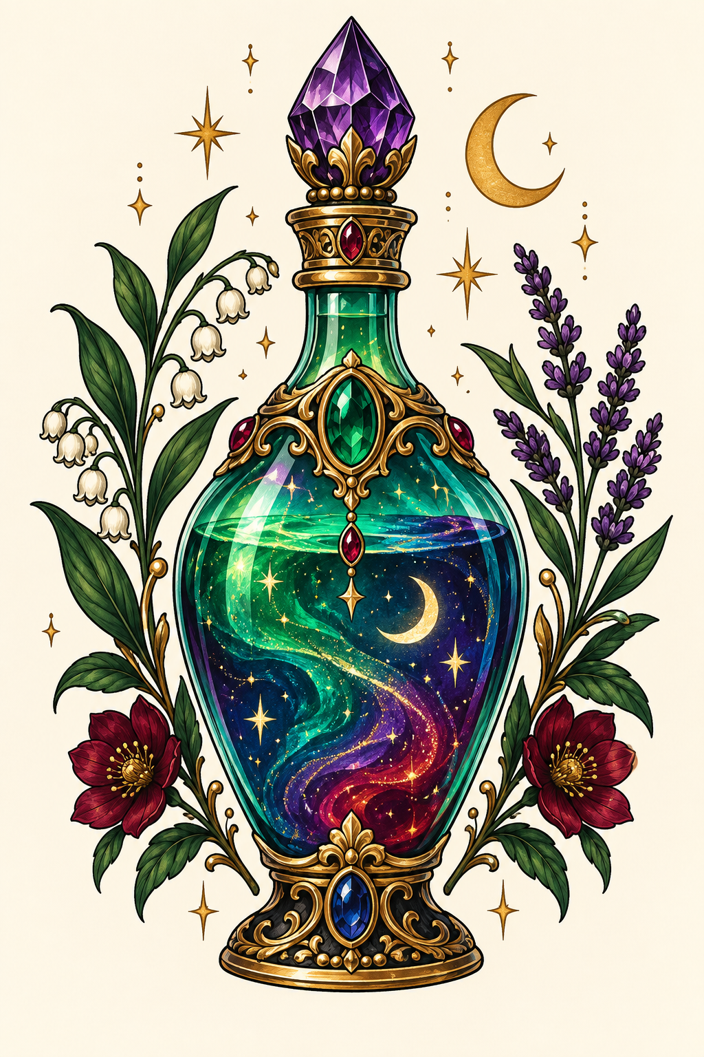 Label-and-ribbon design potion bottle tattoo ideas