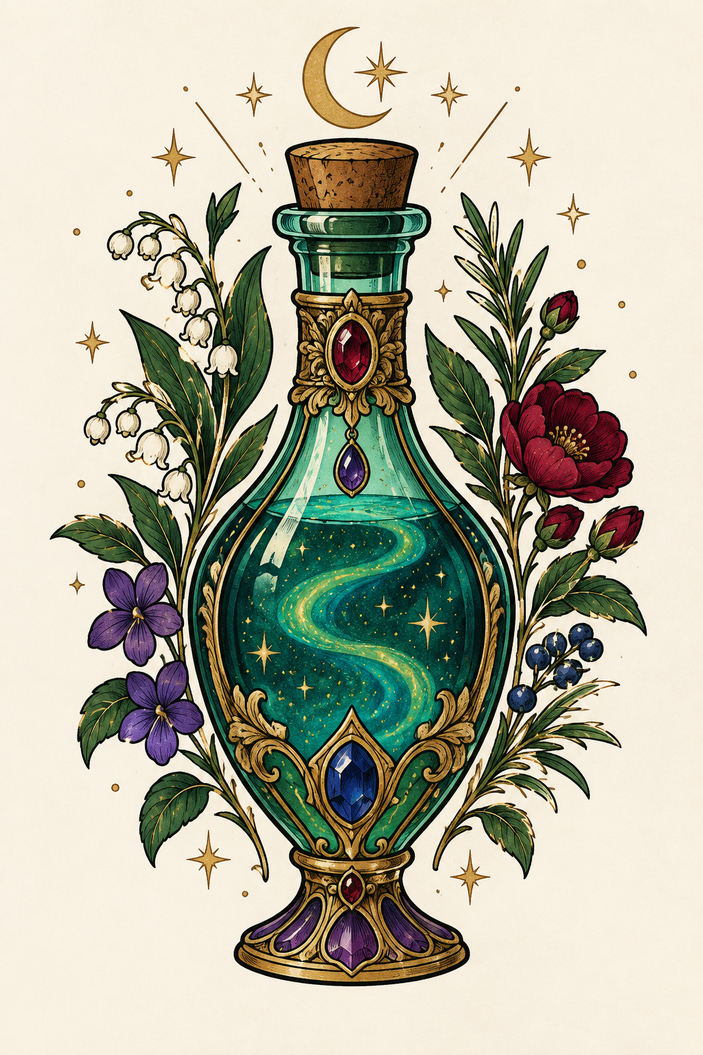 Potion bottle with smoke potion bottle tattoo ideas