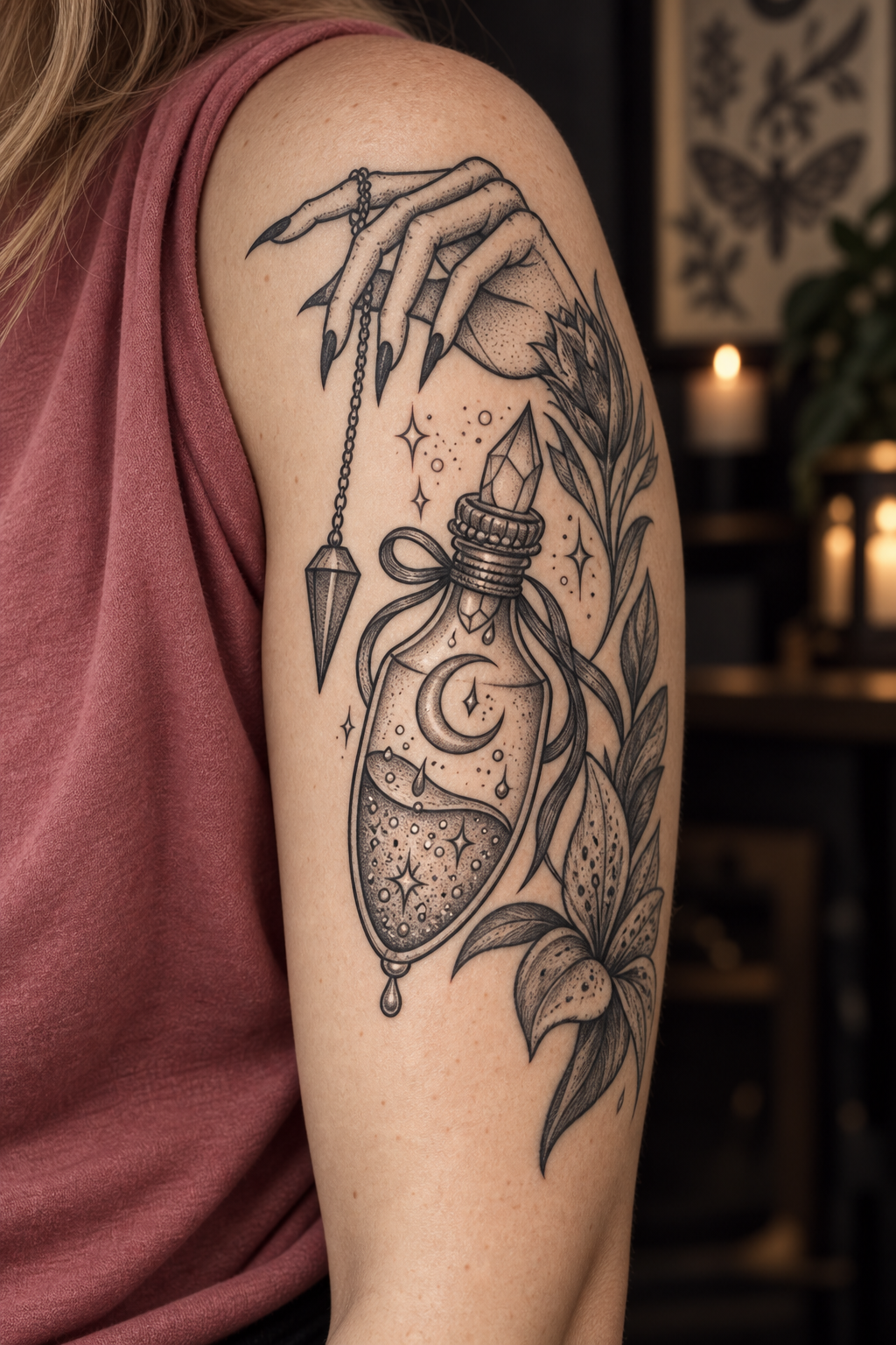 Skeleton Hand Bottle potion bottle tattoo idea