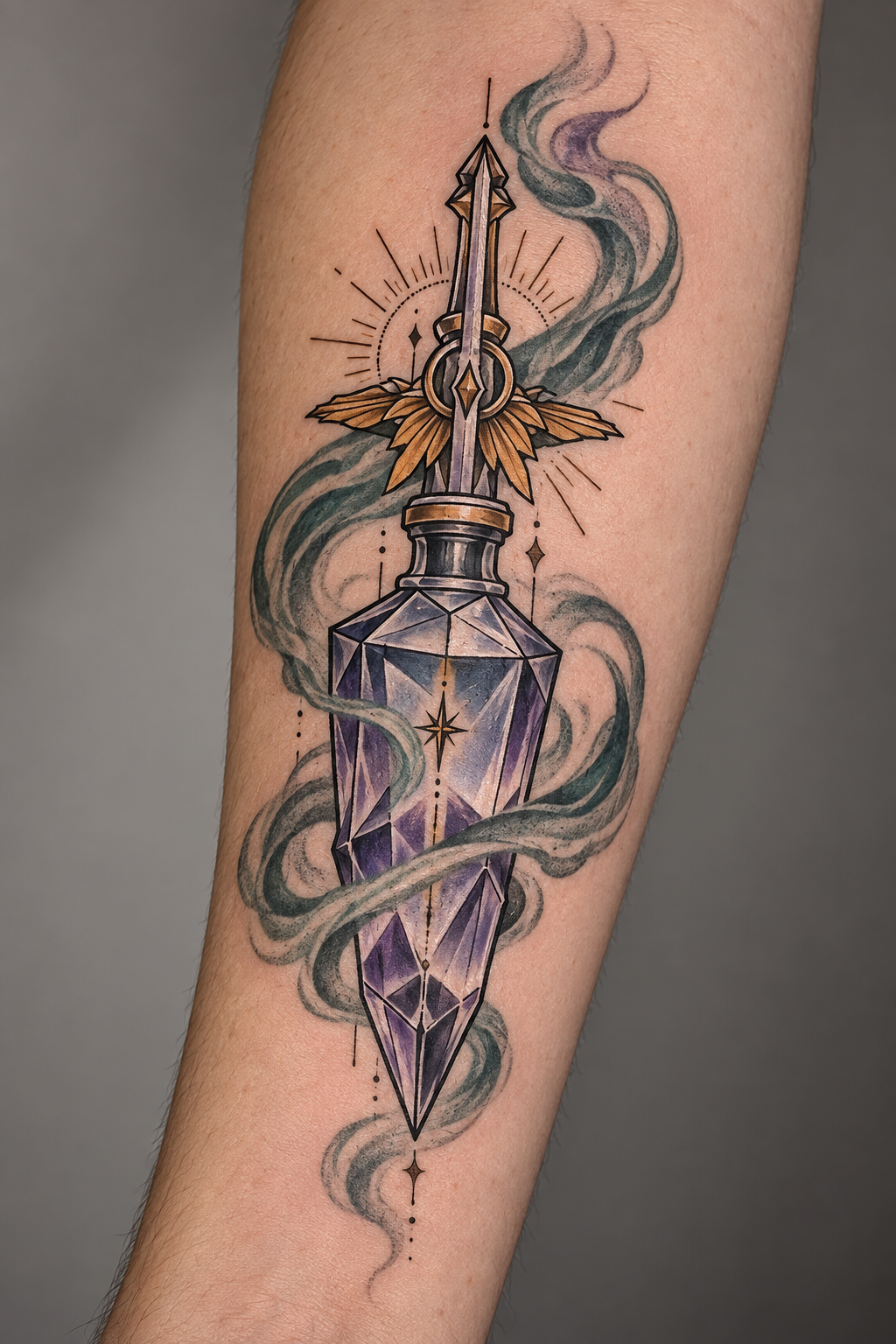 Crystal Dagger Bottle potion bottle tattoo idea