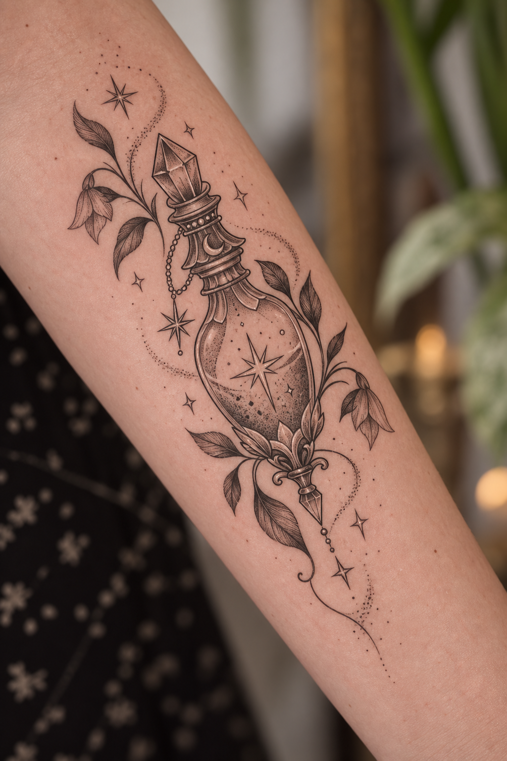 Starburst Bottle potion bottle tattoo idea