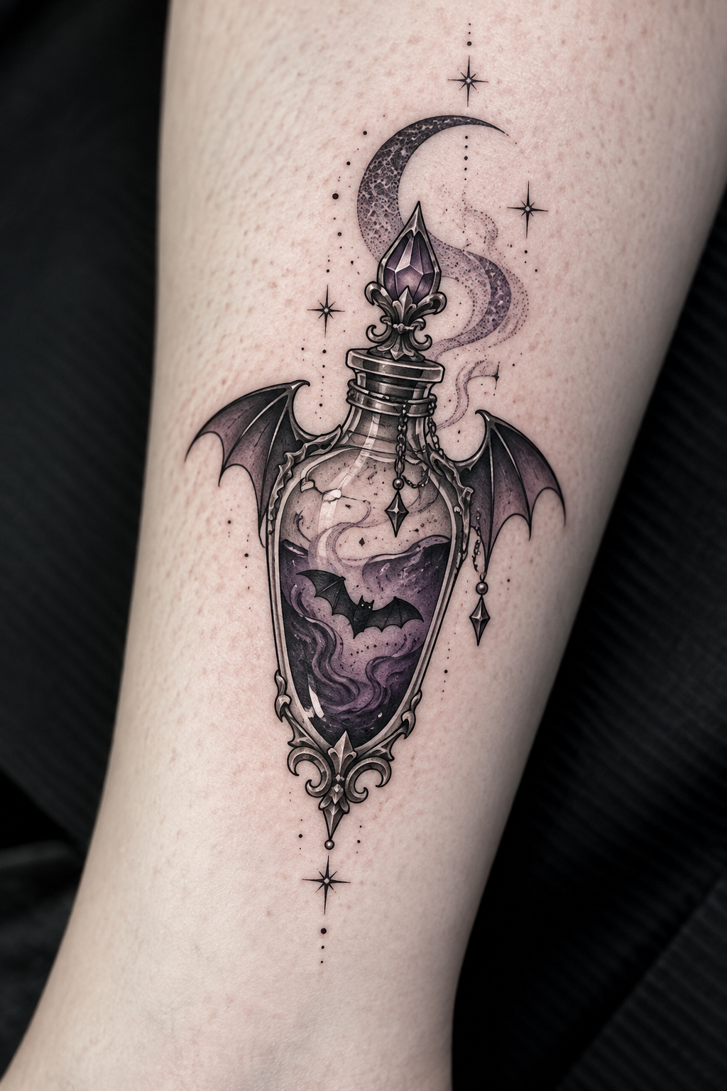 Bat Liquid Bottle potion bottle tattoo idea