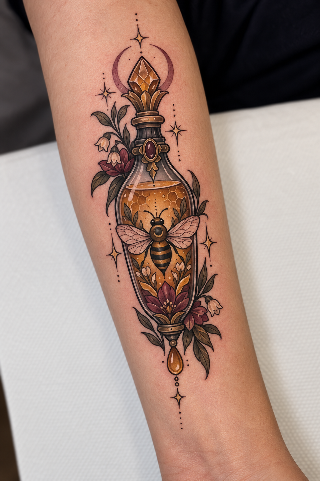 Bee Bottle potion bottle tattoo idea