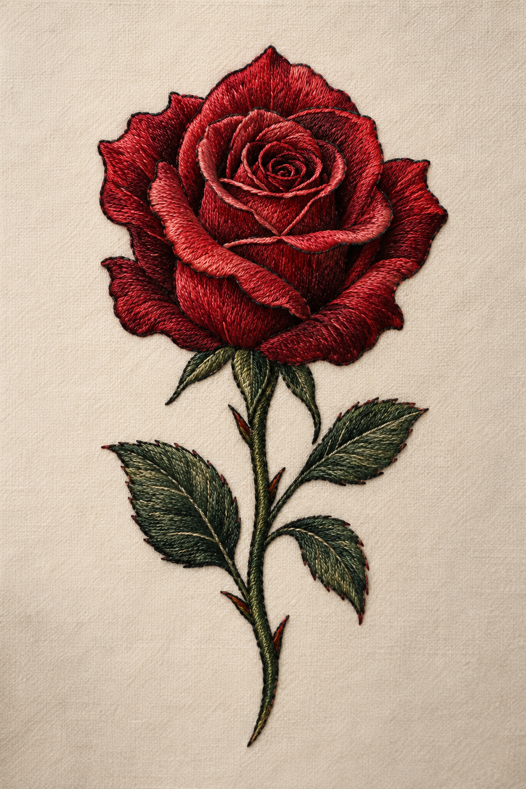 rose tattoo embroidery 1