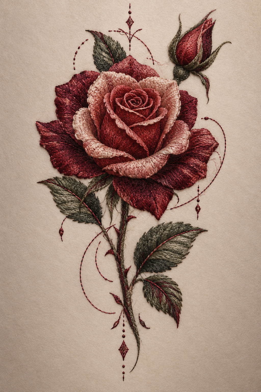 rose tattoo embroidery 6