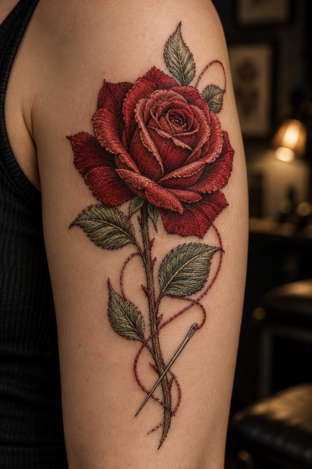 rose tattoo embroidery 8