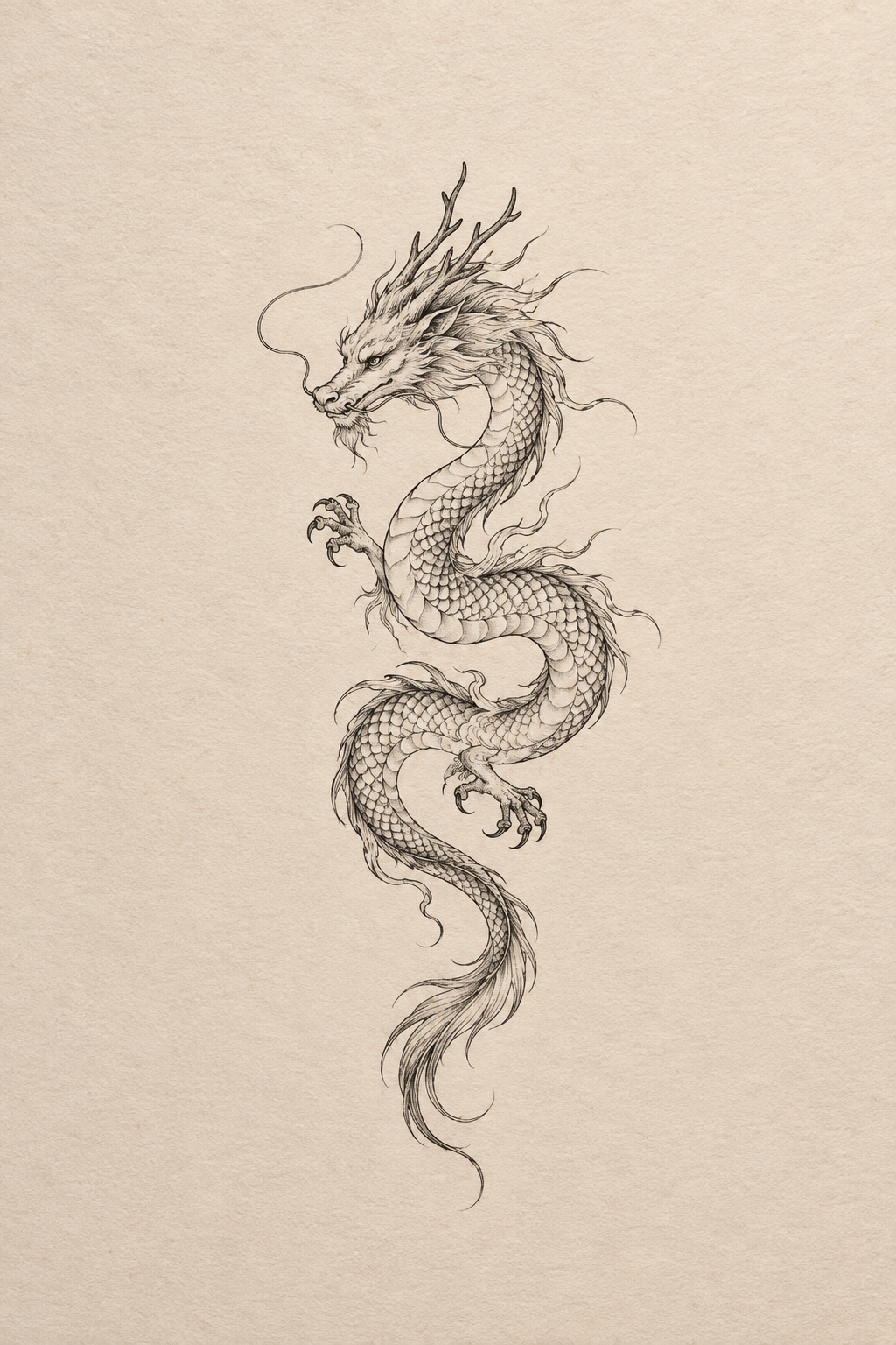 small dragon tattoos: tiny eastern dragon